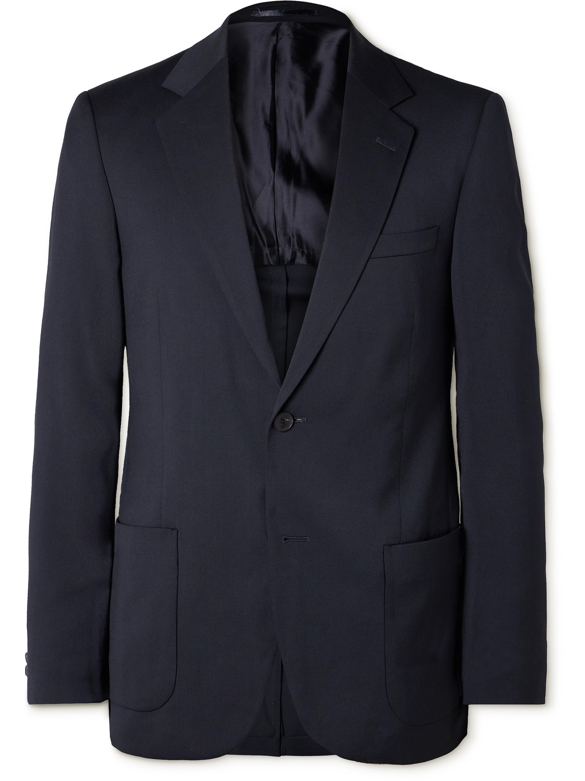 Mr P Slim-fit Wool-twill Suit Jacket In Blue
