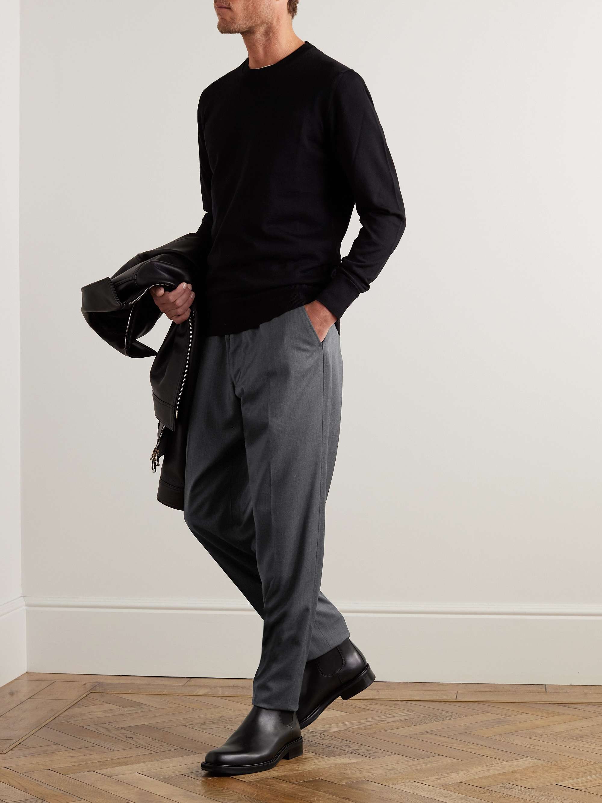 MR P. Tapered Virgin Wool and Cashmere-Blend Drawstring Trousers for Men