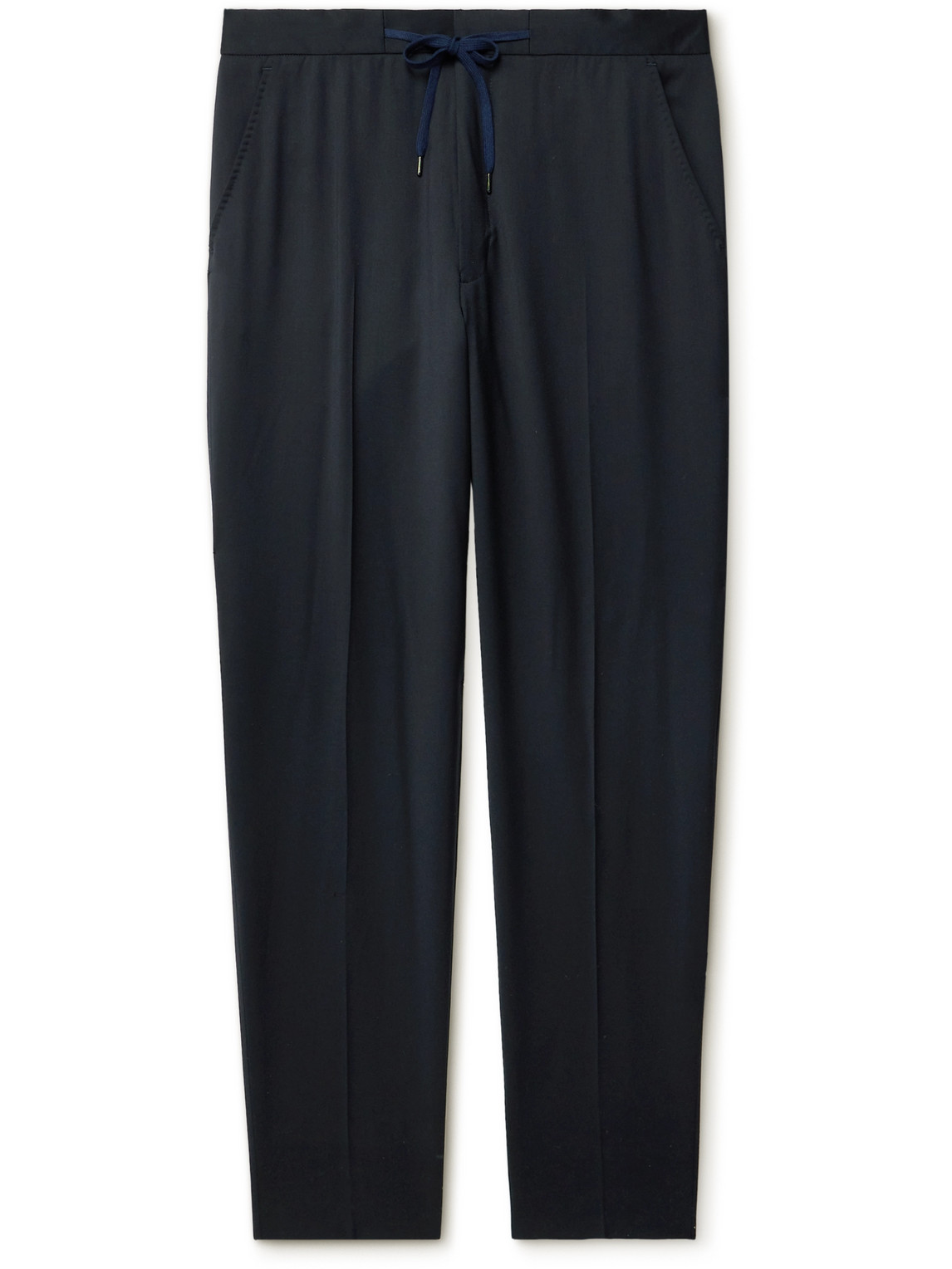 Tapered Wool Drawstring Trousers