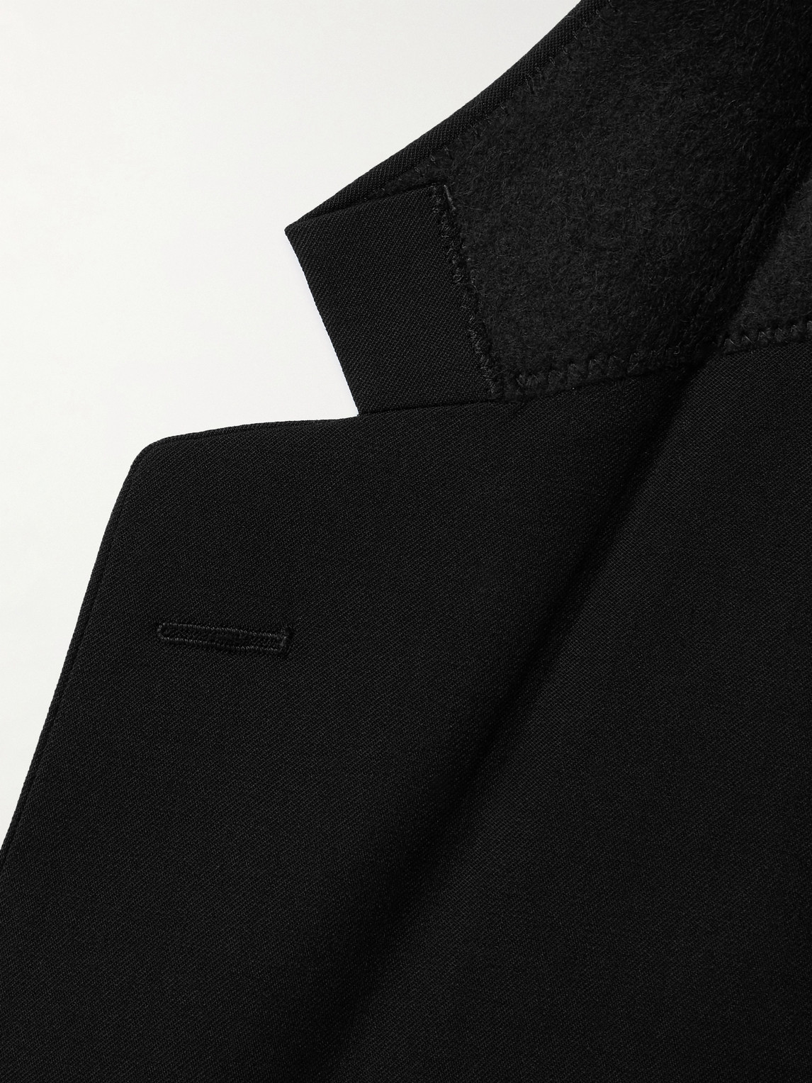 Shop Mr P Slim-fit Wool-twill Suit Jacket In Black