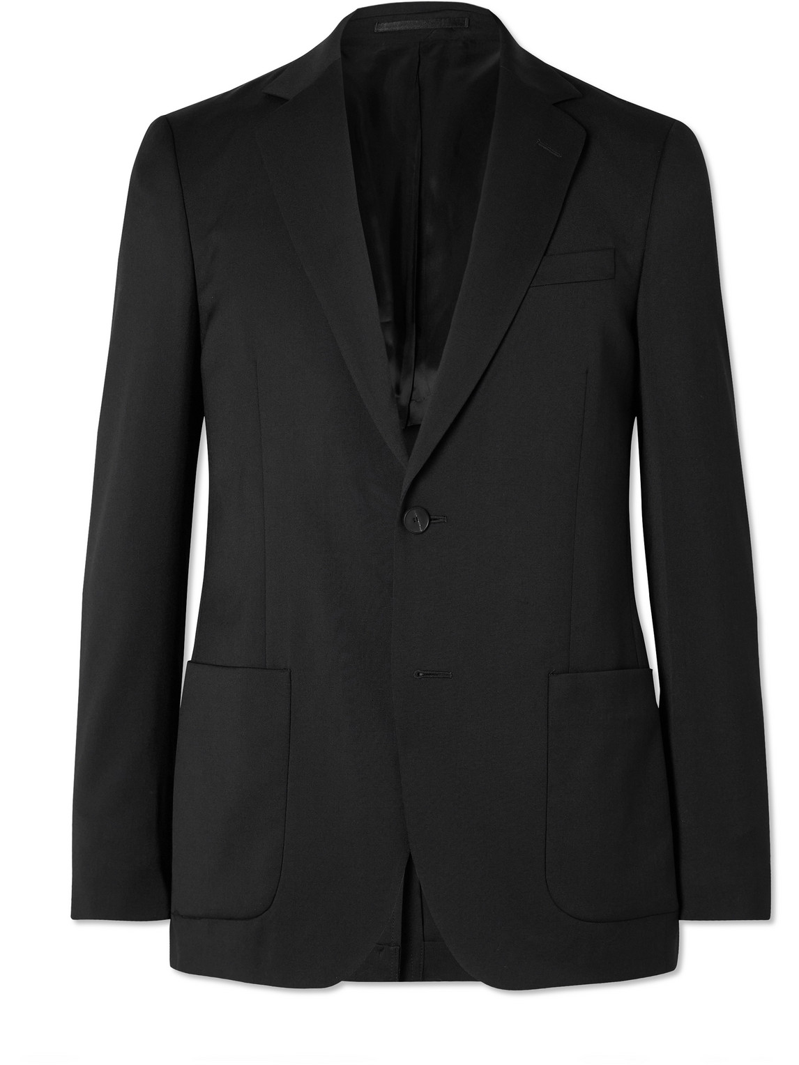 Mr P Slim-fit Wool-twill Suit Jacket In Black