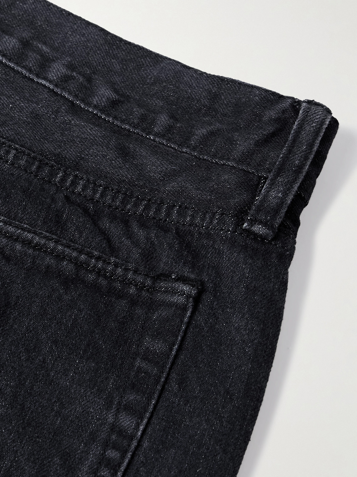 Shop Mr P Slim-fit Organic Selvedge Jeans In Black