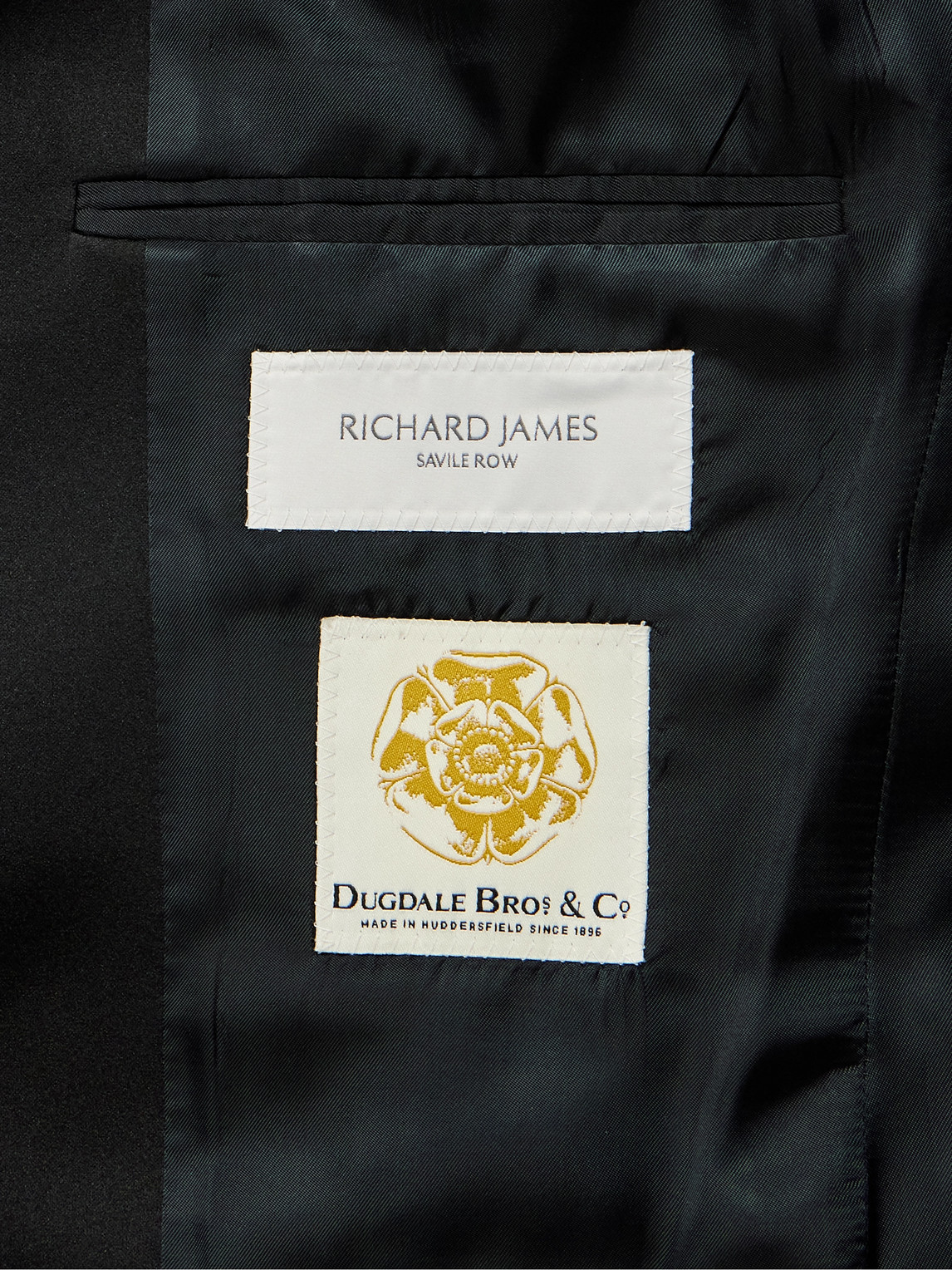 Shop Richard James Slim-fit Wool Tuxedo Jacket In Black