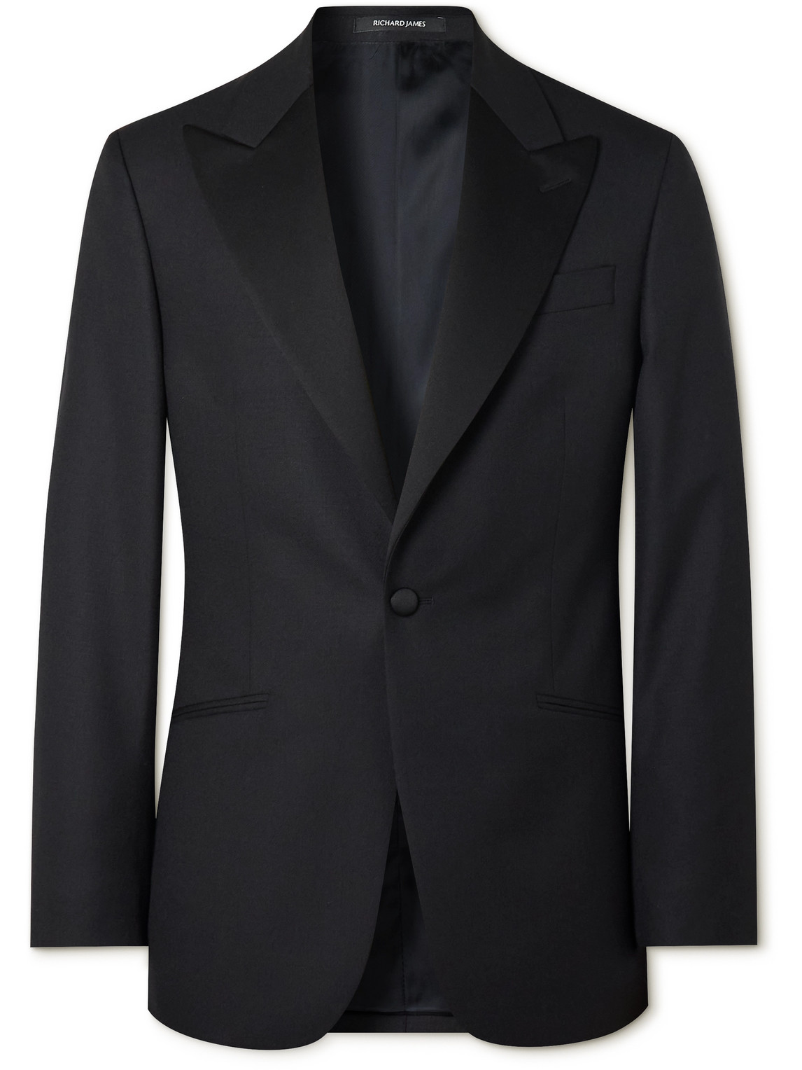 Richard James Slim-fit Wool Tuxedo Jacket In Black