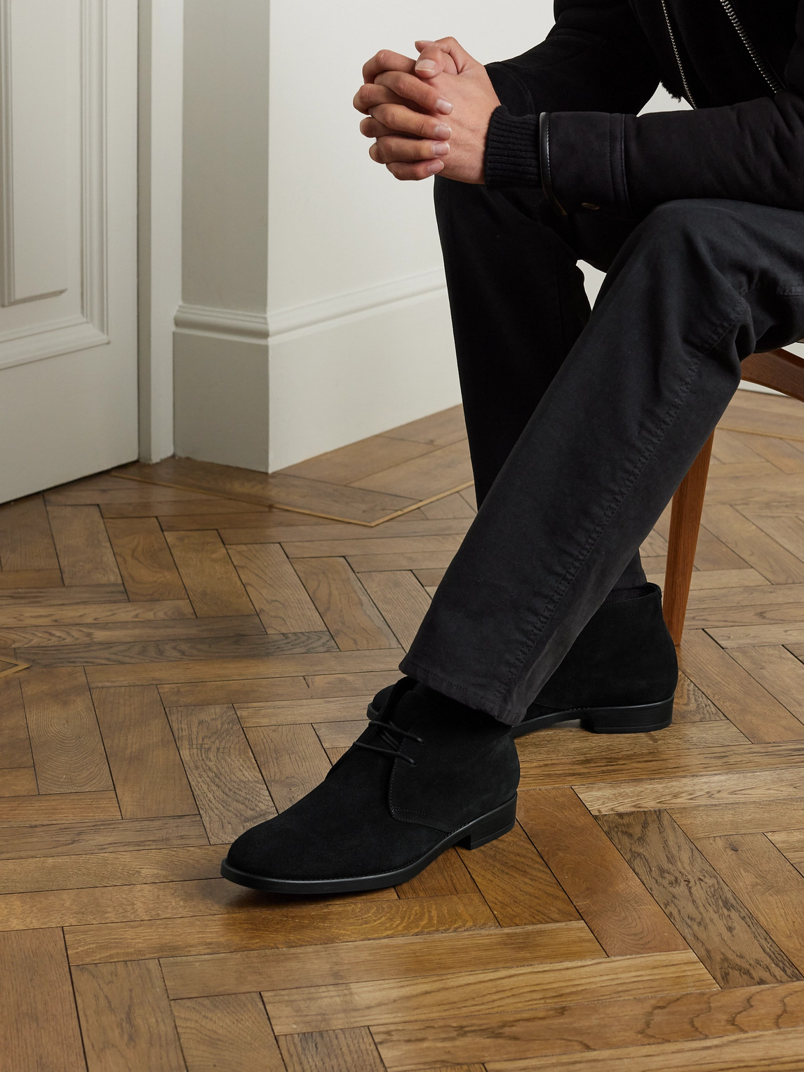 Shop Tom Ford Robert Suede Chukka Boots In Black