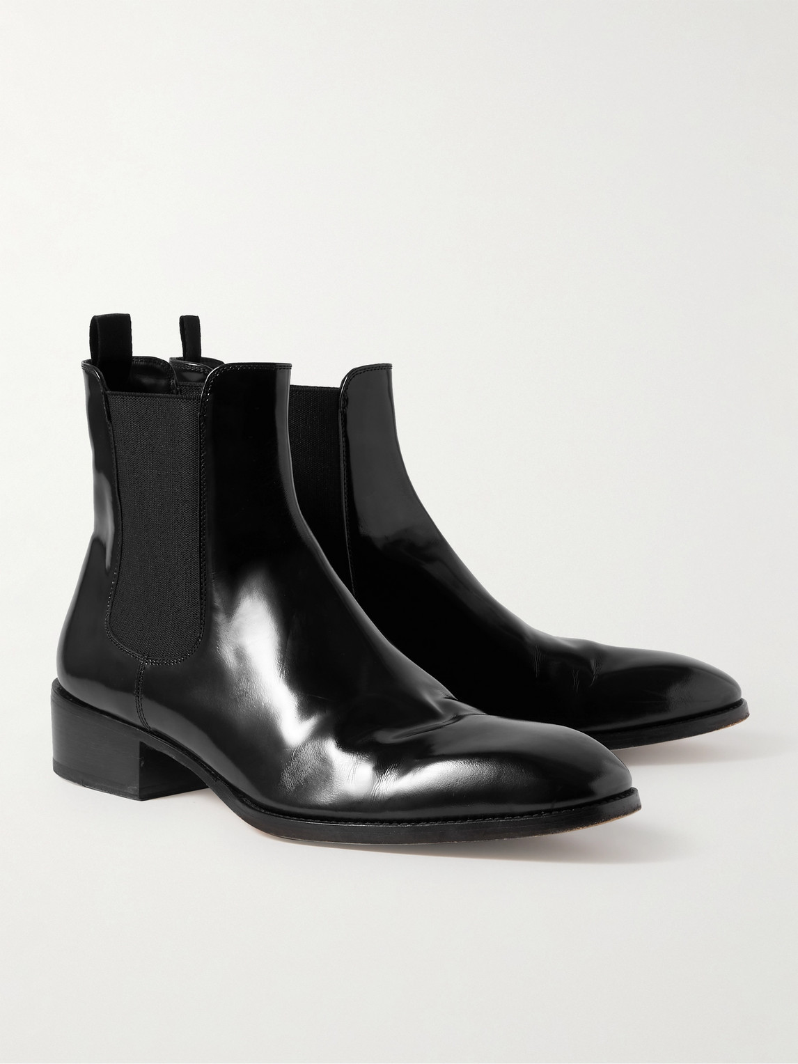 Shop Tom Ford Alec Patent-leather Chelsea Boots In Black