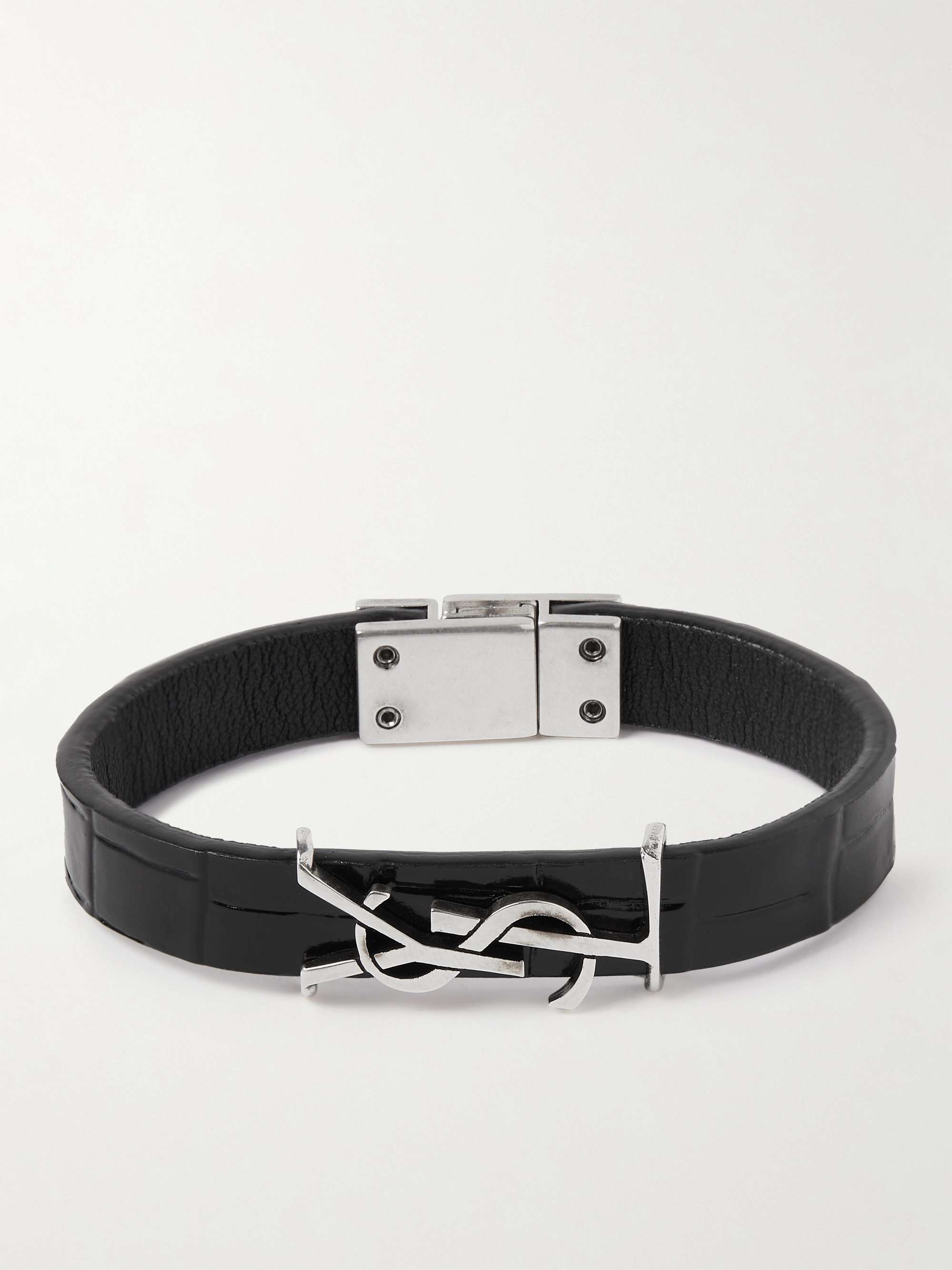 Saint Laurent Cassandre Leather Belt Bag in Black for Men