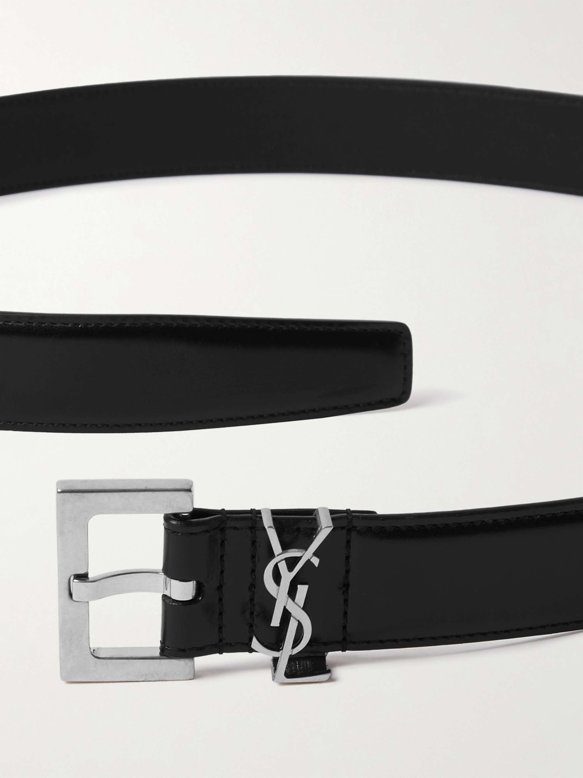 Saint Laurent Women's Monogram Leather Belt