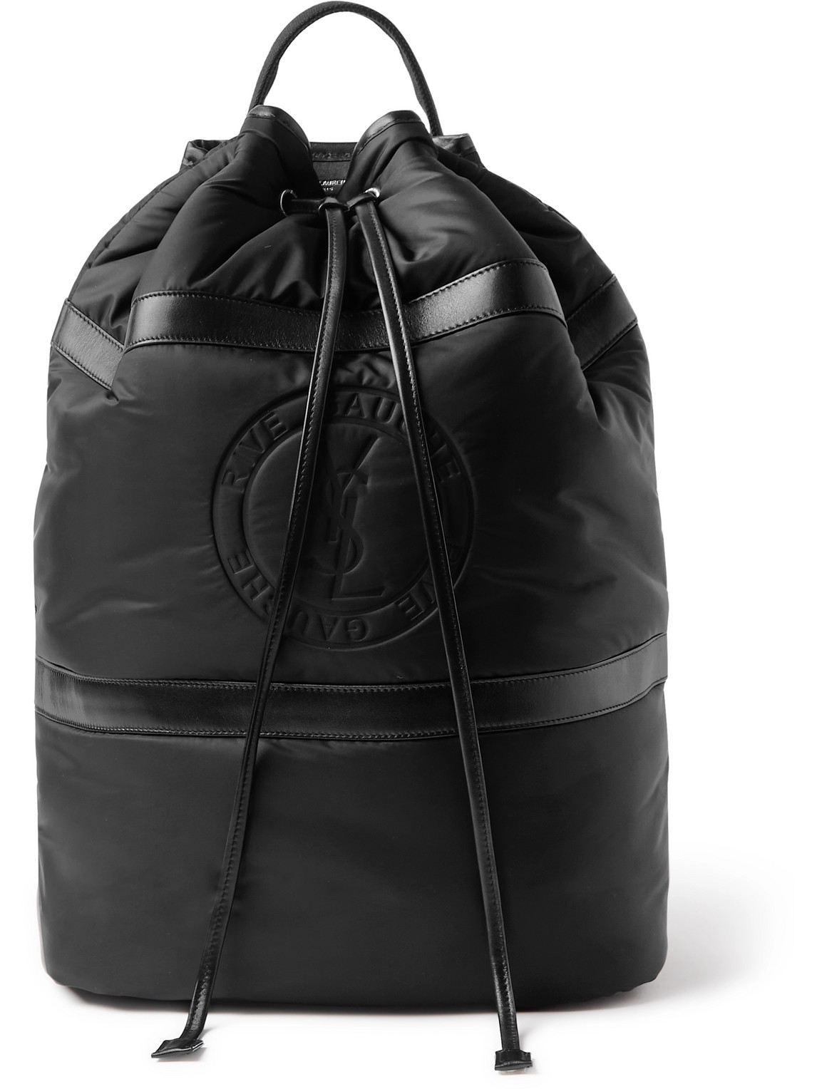 Saint Laurent Leather-trimmed Econyl® Backpack In Black