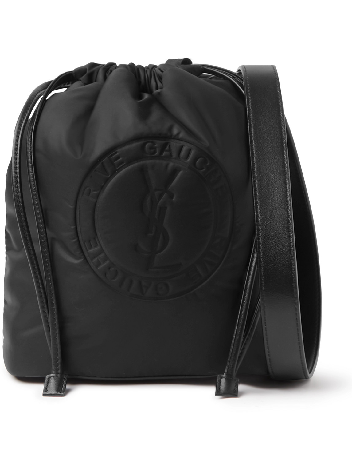 SAINT LAURENT Rive Gauche Logo-Debossed Padded Nylon Bucket Bag