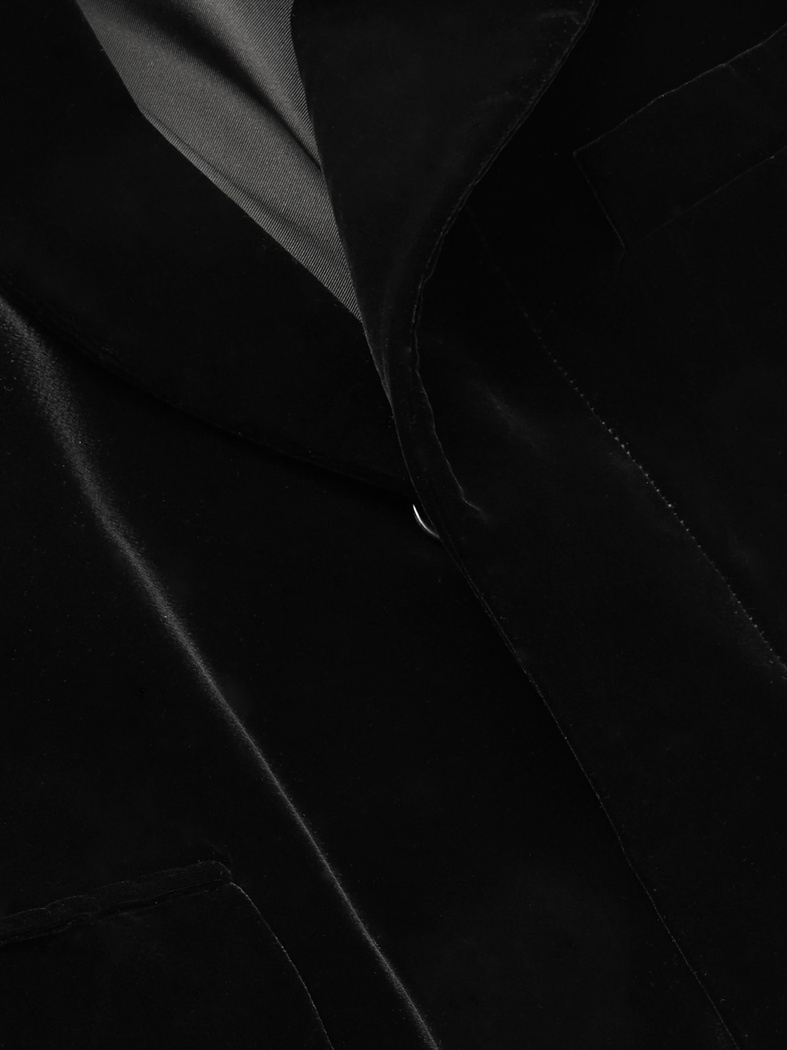 Shop Saint Laurent Manteau Oversized Satin-trimmed Velvet Coat In Black