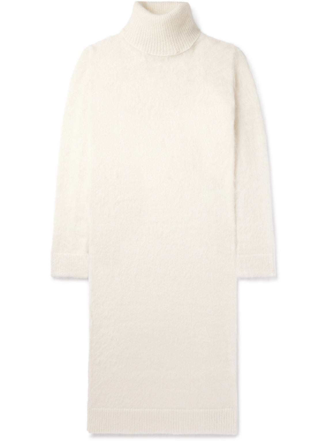 Saint Laurent Mohair-blend Rollneck Sweater In Neutrals