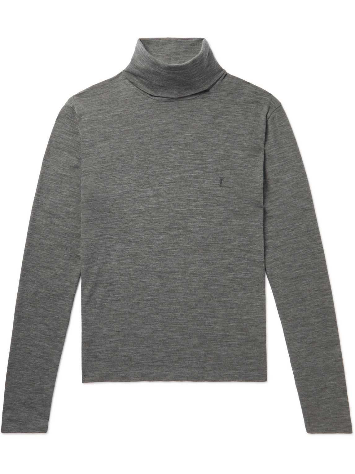 Slim-Fit Logo-Embroidered Wool-Blend Rollneck Sweater