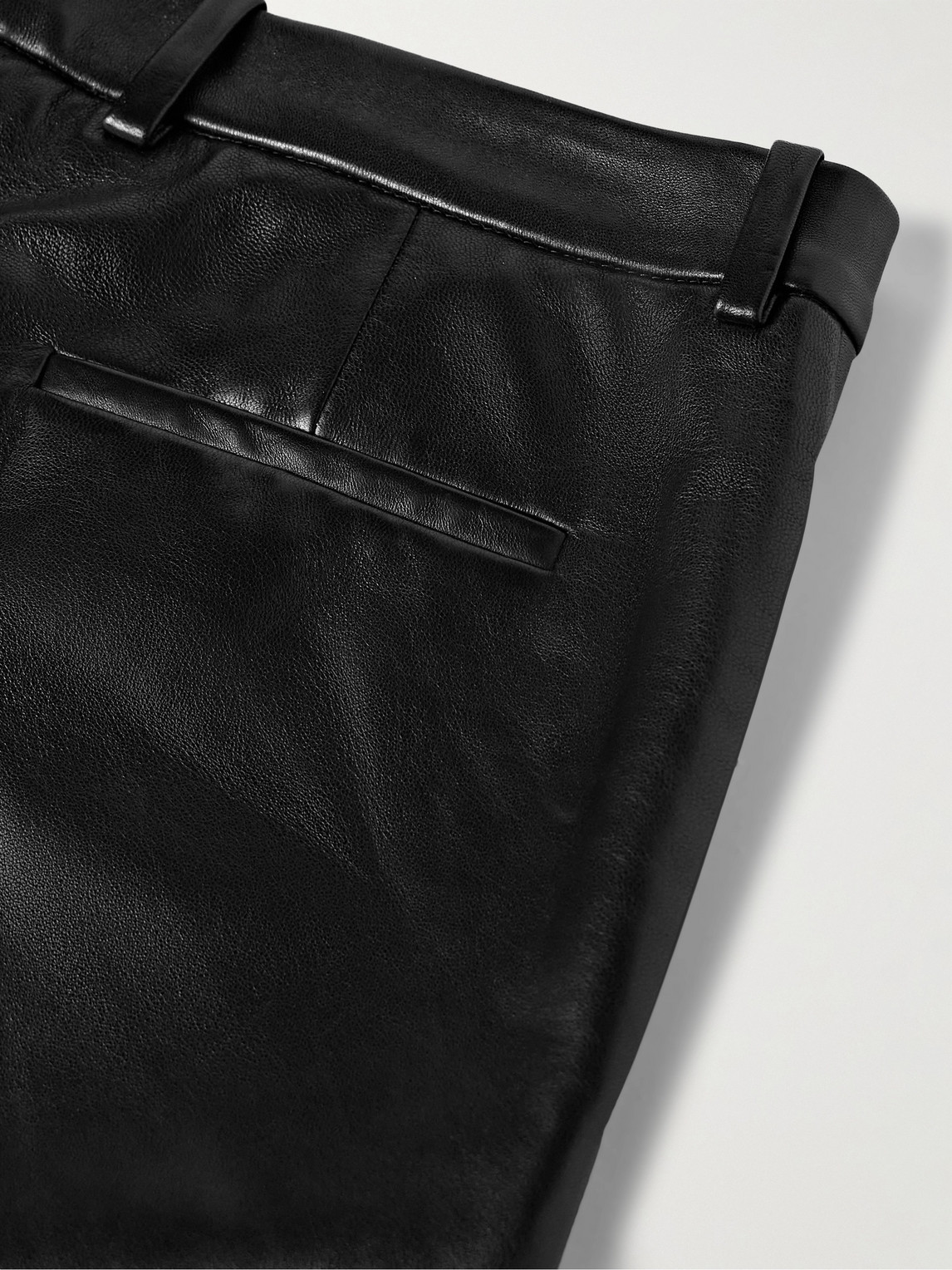 Shop Saint Laurent Straight-leg Panelled Leather Trousers In Unknown