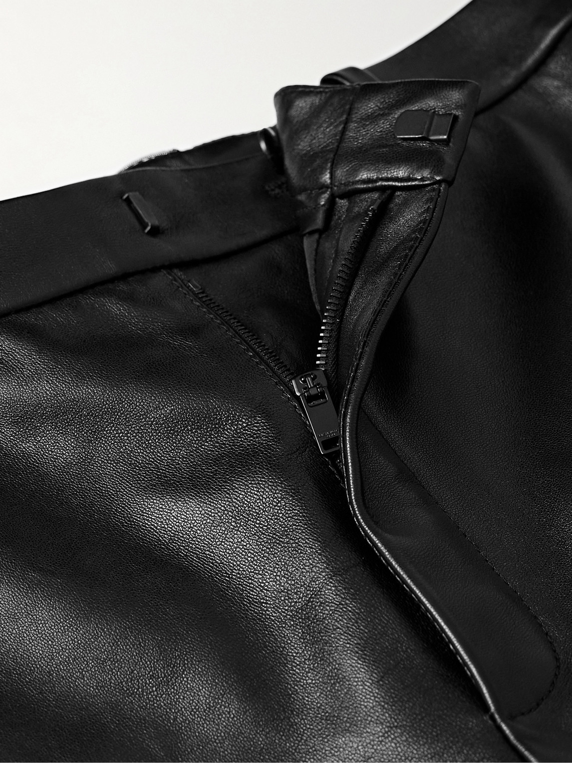 Shop Saint Laurent Straight-leg Panelled Leather Trousers In Unknown
