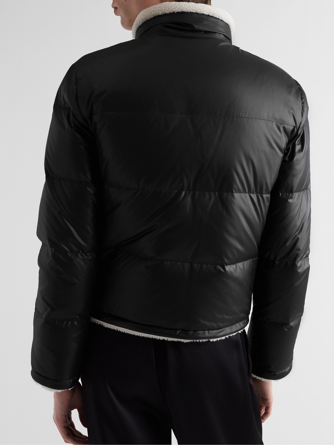 Shop Saint Laurent Faux Shearling-lined Quilted Shell Down Jacket In Unknown