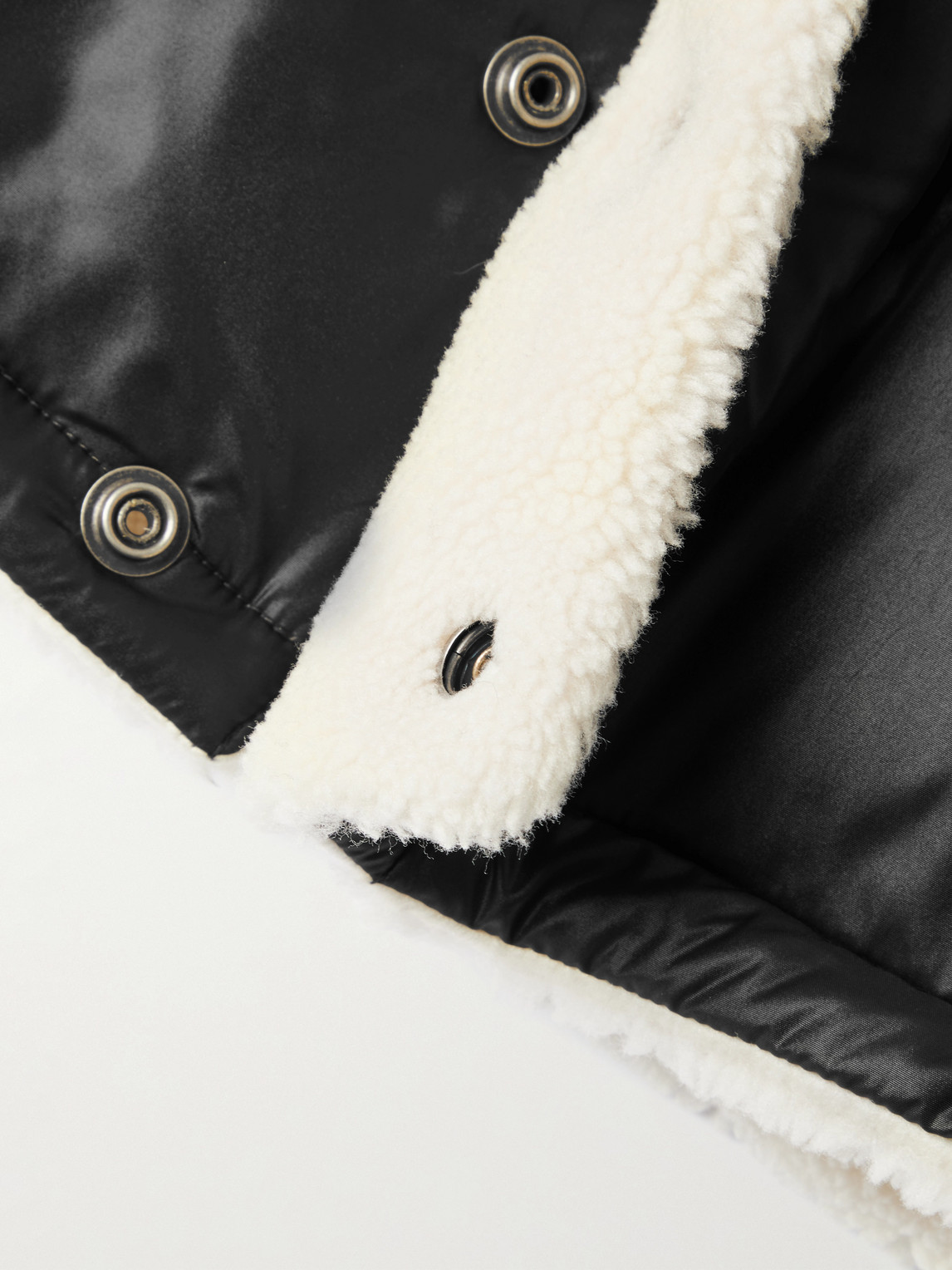Shop Saint Laurent Faux Shearling-lined Quilted Shell Down Jacket In Unknown