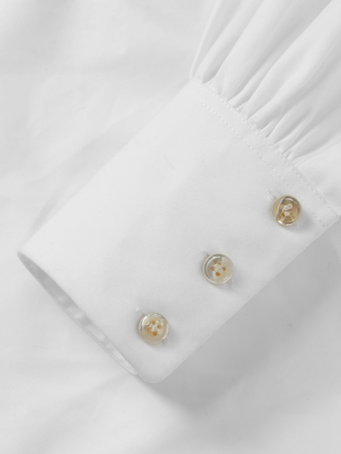 Shop Saint Laurent Tie-detailed Cotton-twill Shirt In White