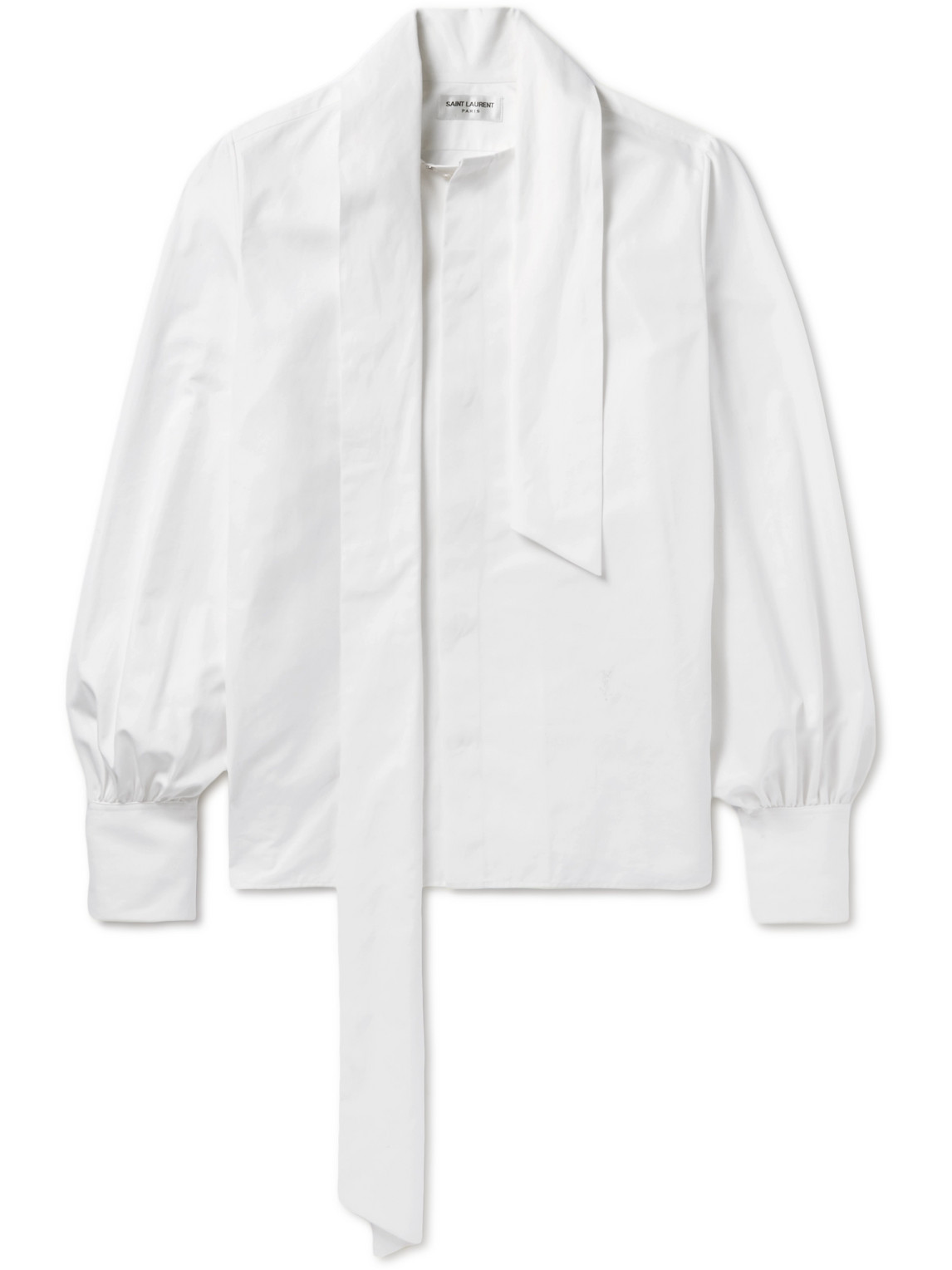 SAINT LAURENT Tie-Detailed Cotton-Twill Shirt