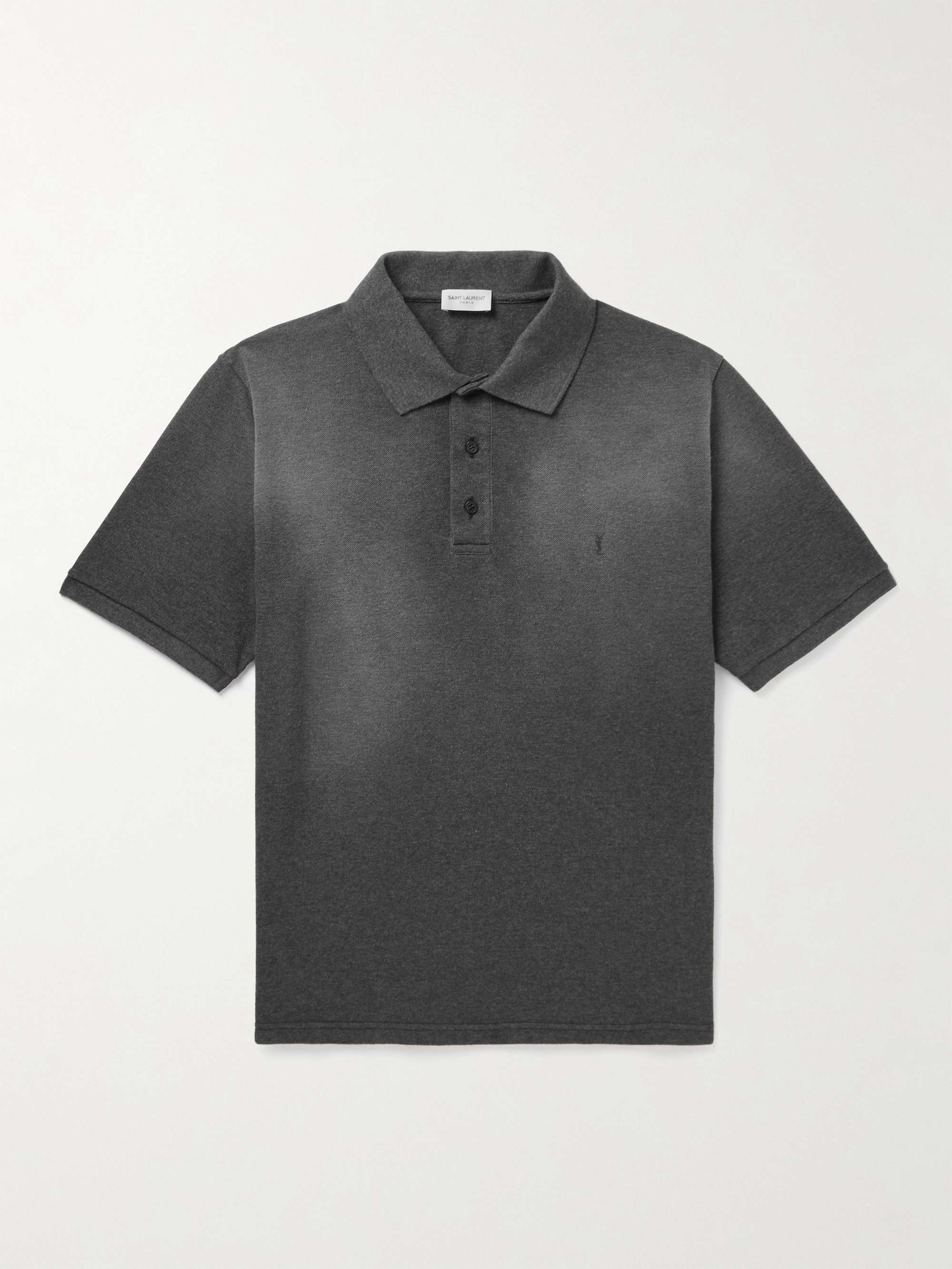 SAINT LAURENT Logo-Embroidered Cotton-Piqué Polo Shirt for Men | MR PORTER