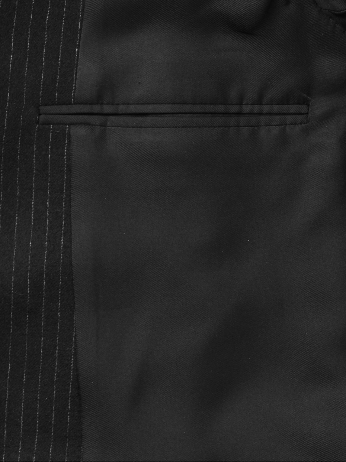 Shop Saint Laurent Double-breasted Pinstriped Wool And Cotton-blend Flannel Blazer In Black