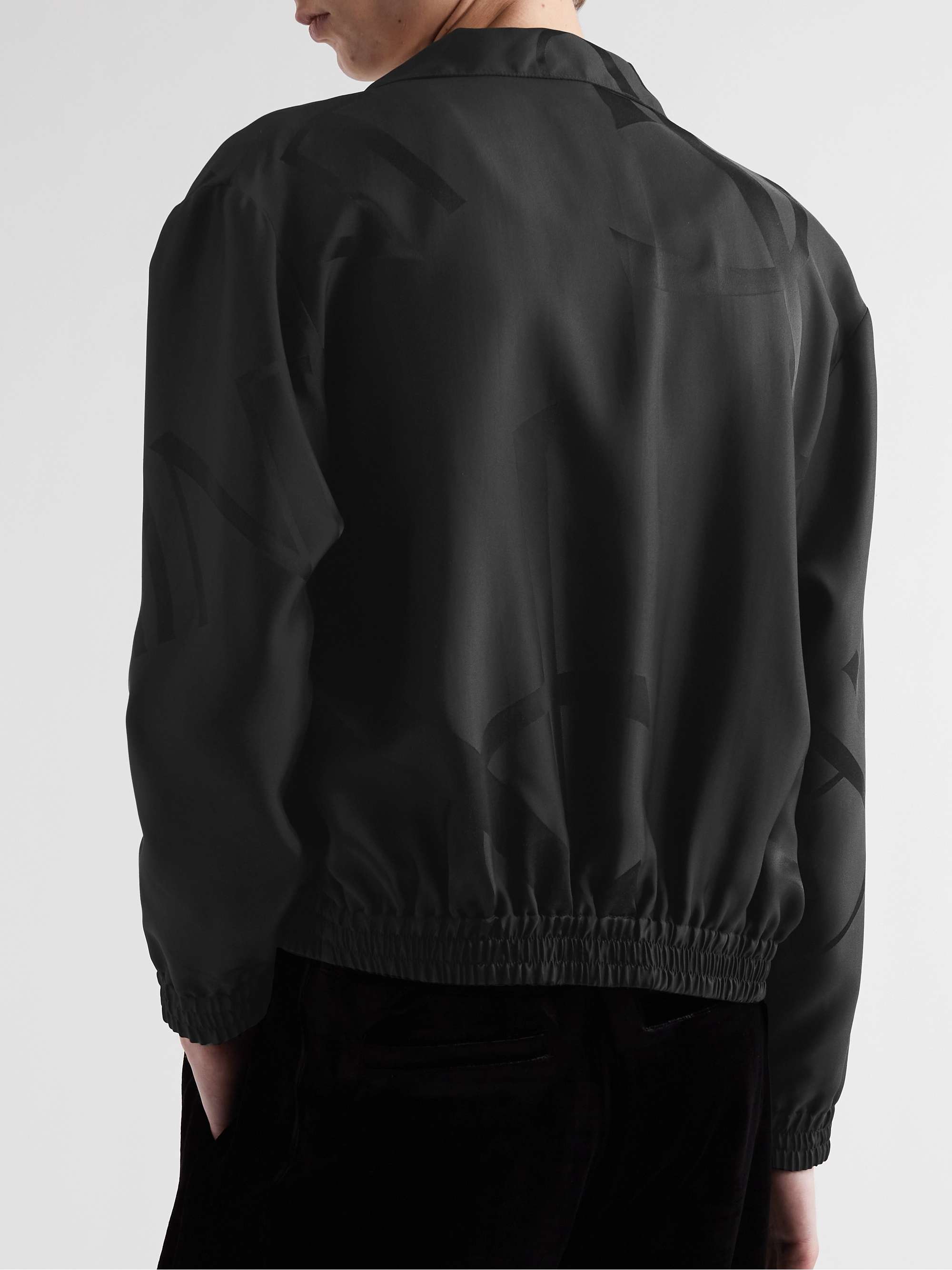 SAINT LAURENT Logo-Jacquard Silk-Twill Track Jacket for Men | MR PORTER