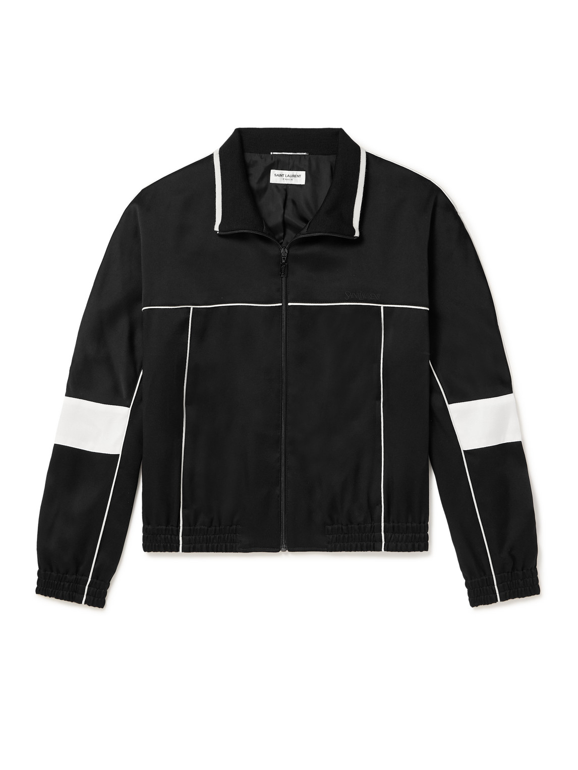 Saint Laurent Men's Teddy Jacket In Satin Crepe In Black