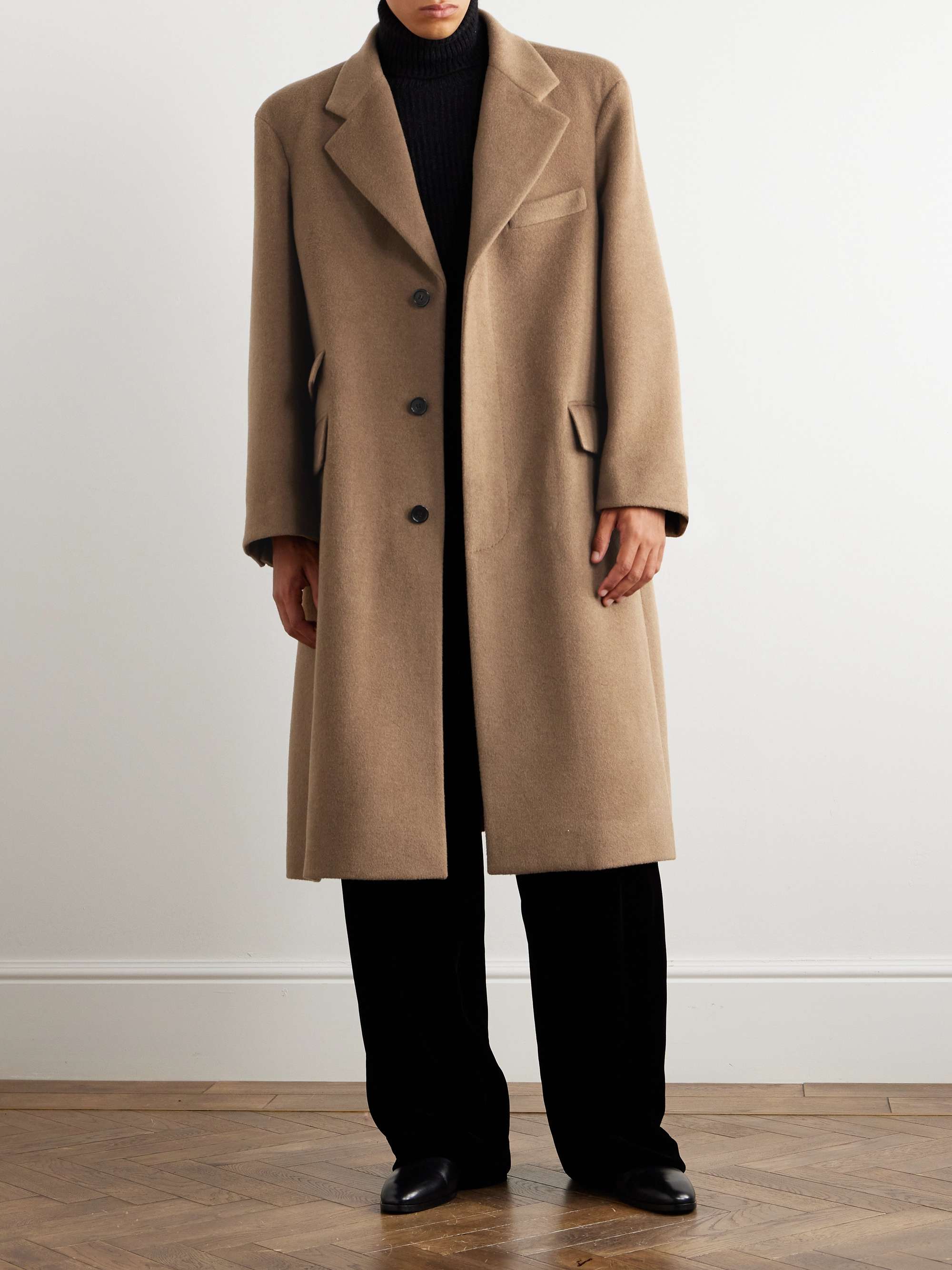 SAINT LAURENT Oversized Brushed-Wool Coat for Men | MR PORTER