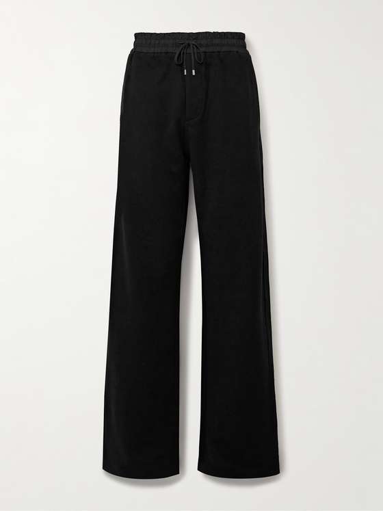 SAINT LAURENT Wide-Leg Cotton-Jersey Sweatpants for Men | MR PORTER
