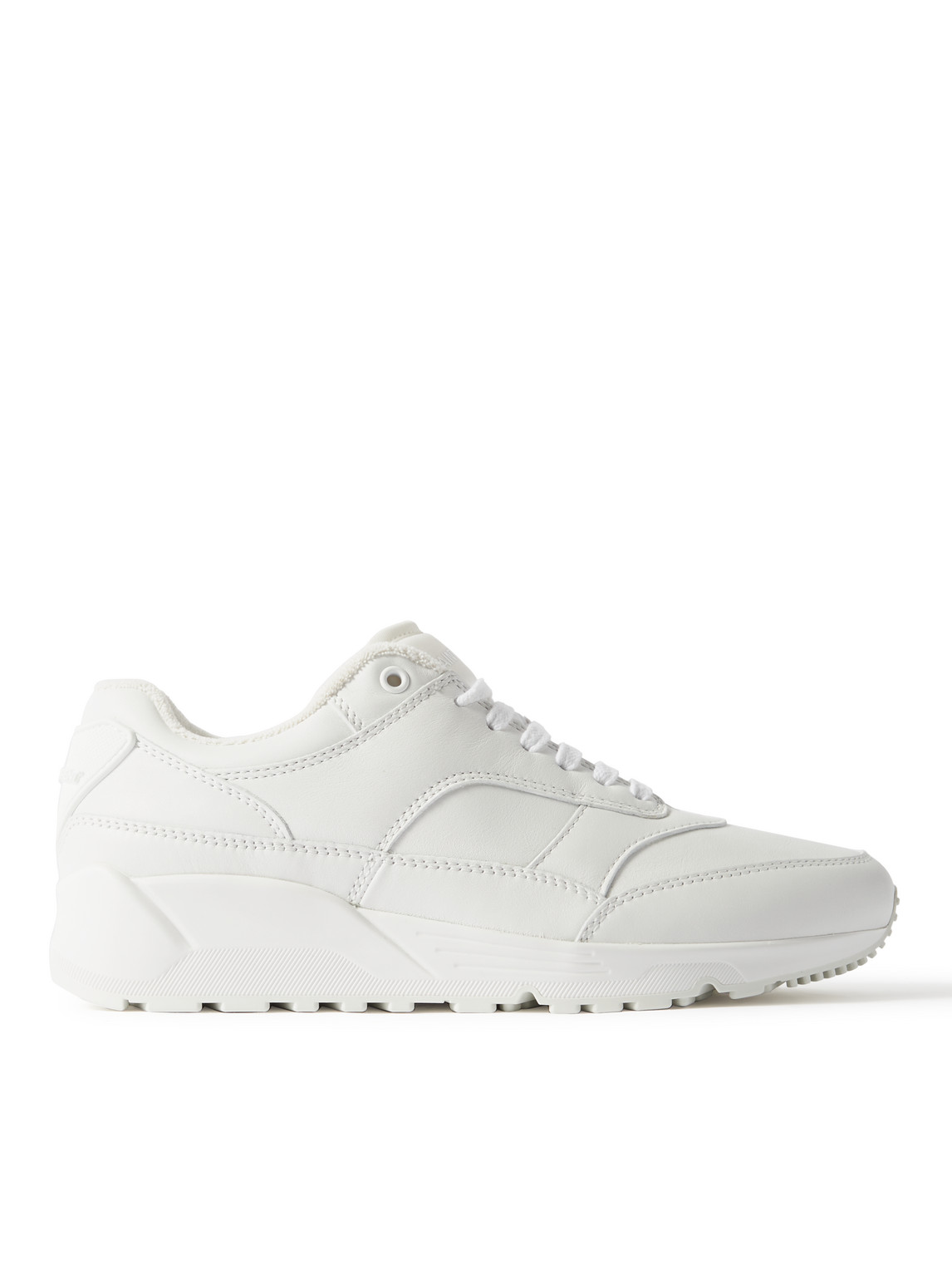 Saint Laurent Bump Leather Sneakers In White