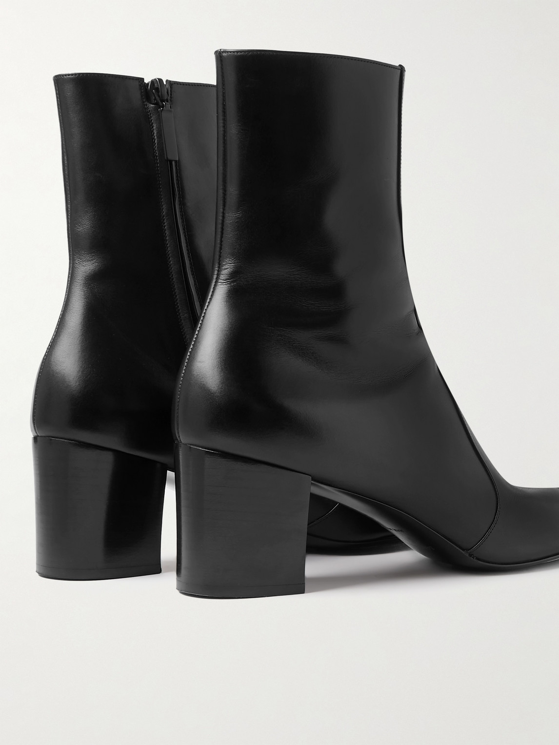Shop Saint Laurent Xiv Leather Chelsea Boots In Black
