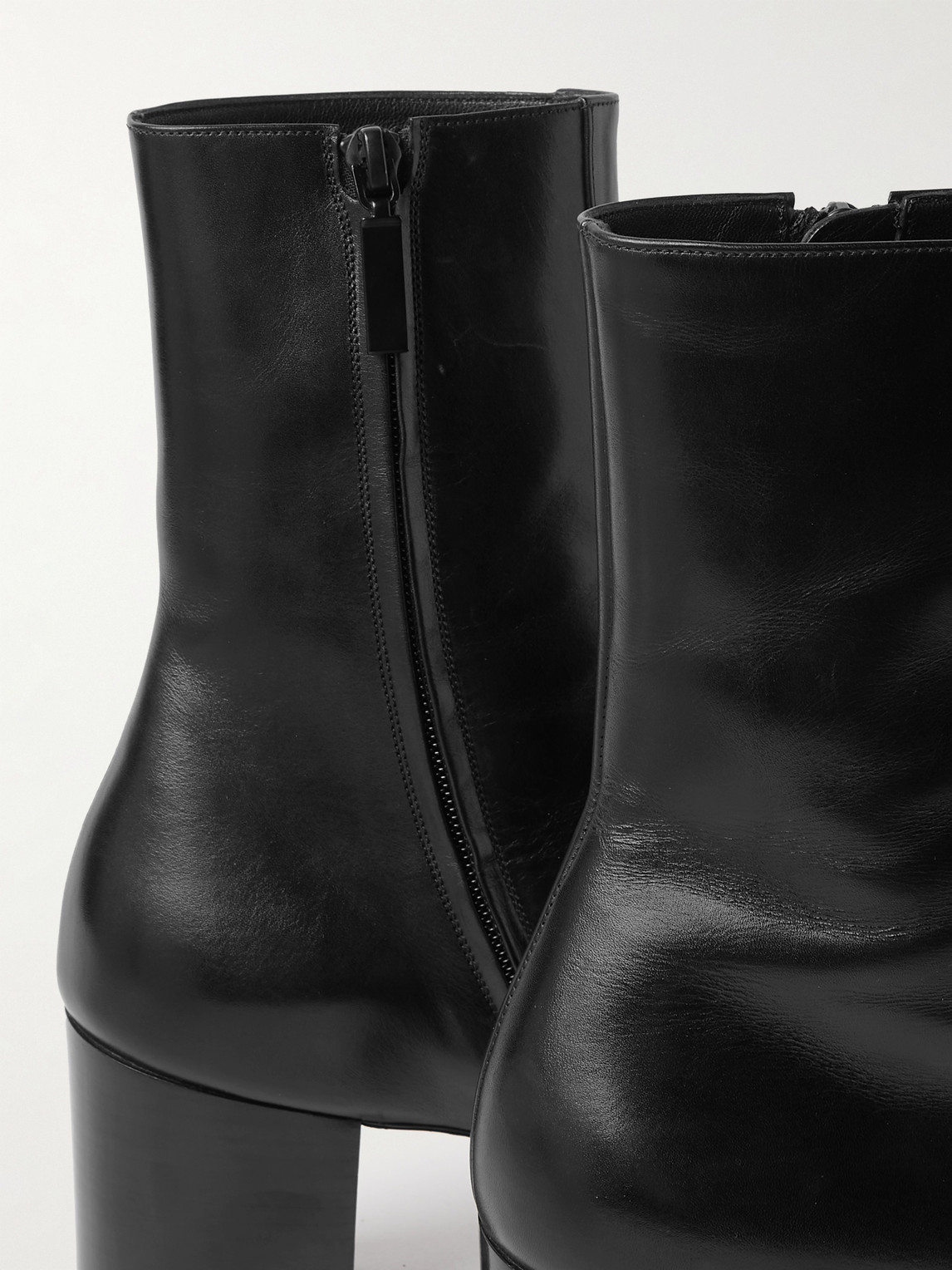Shop Saint Laurent Xiv Leather Chelsea Boots In Black