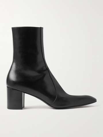 Christian Louboutin William Leather Western Ankle Boots in Black