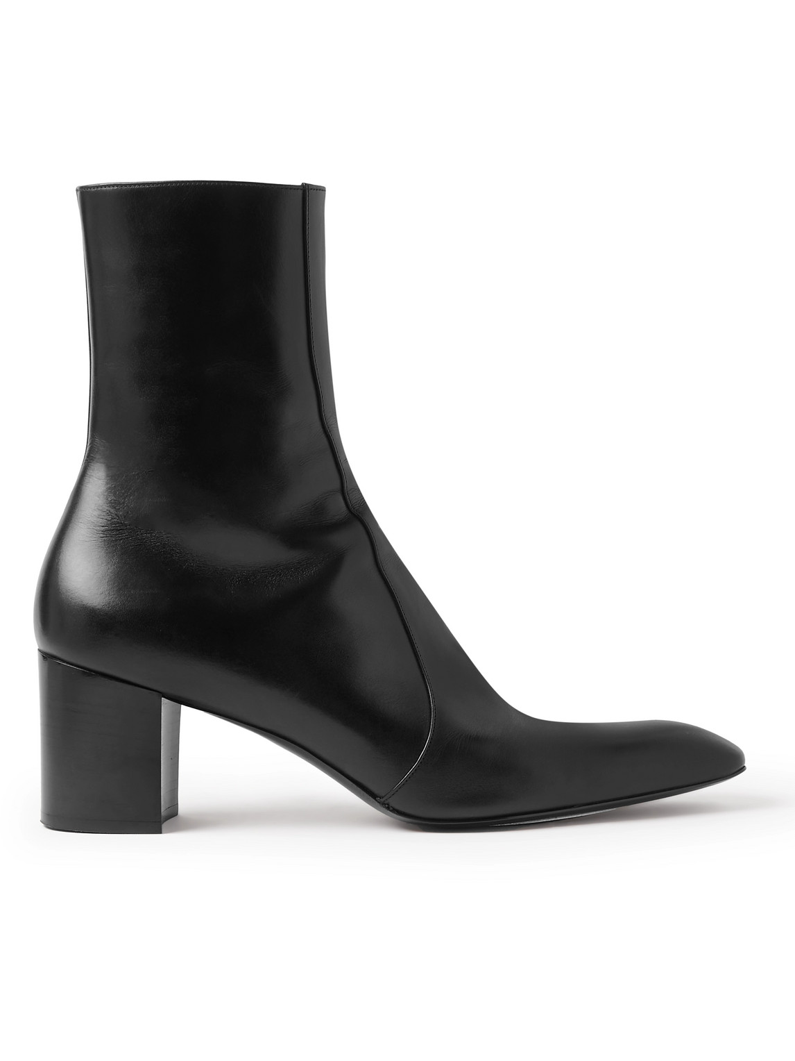 Saint Laurent Men's Xiv Zipped Boots In Smooth Leather In Black