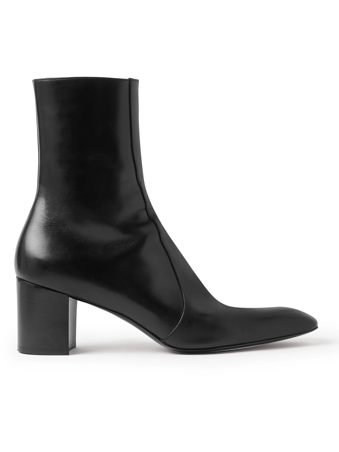 Shop Saint Laurent Xiv Leather Chelsea Boots In Black