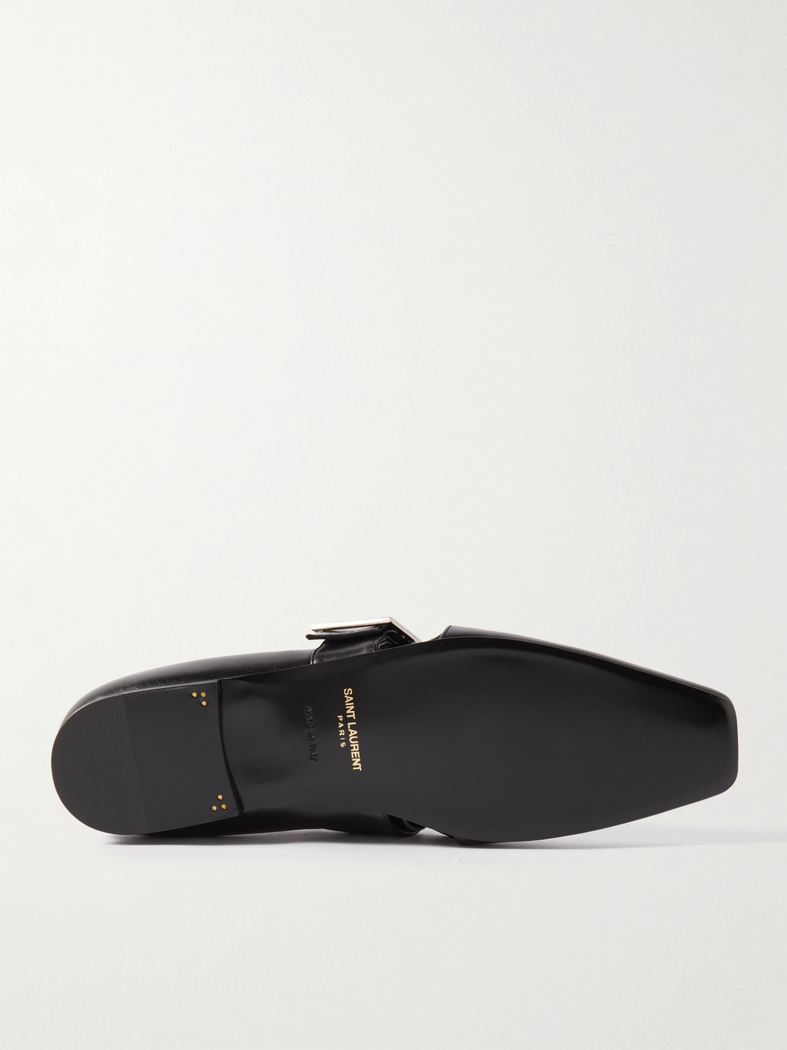 Shop Saint Laurent Tristan Buckled Leather Loafers In Black