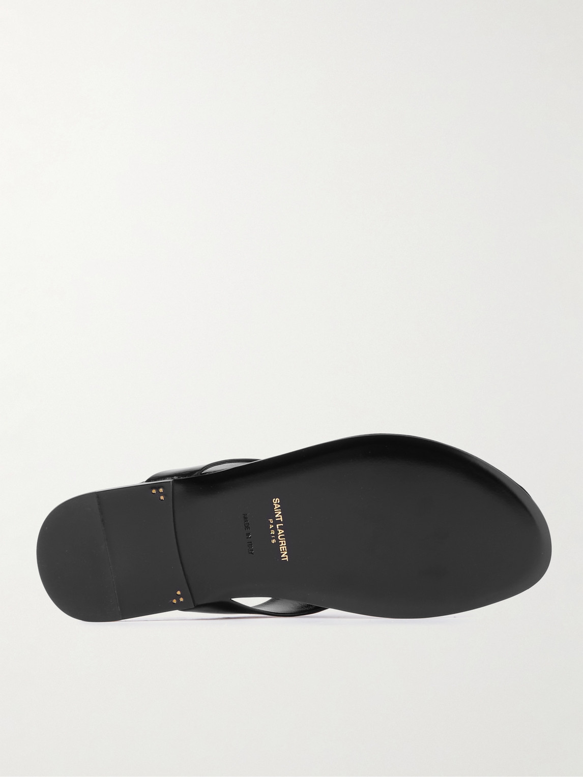 Shop Saint Laurent Kouros Leather Flip Flops In Black