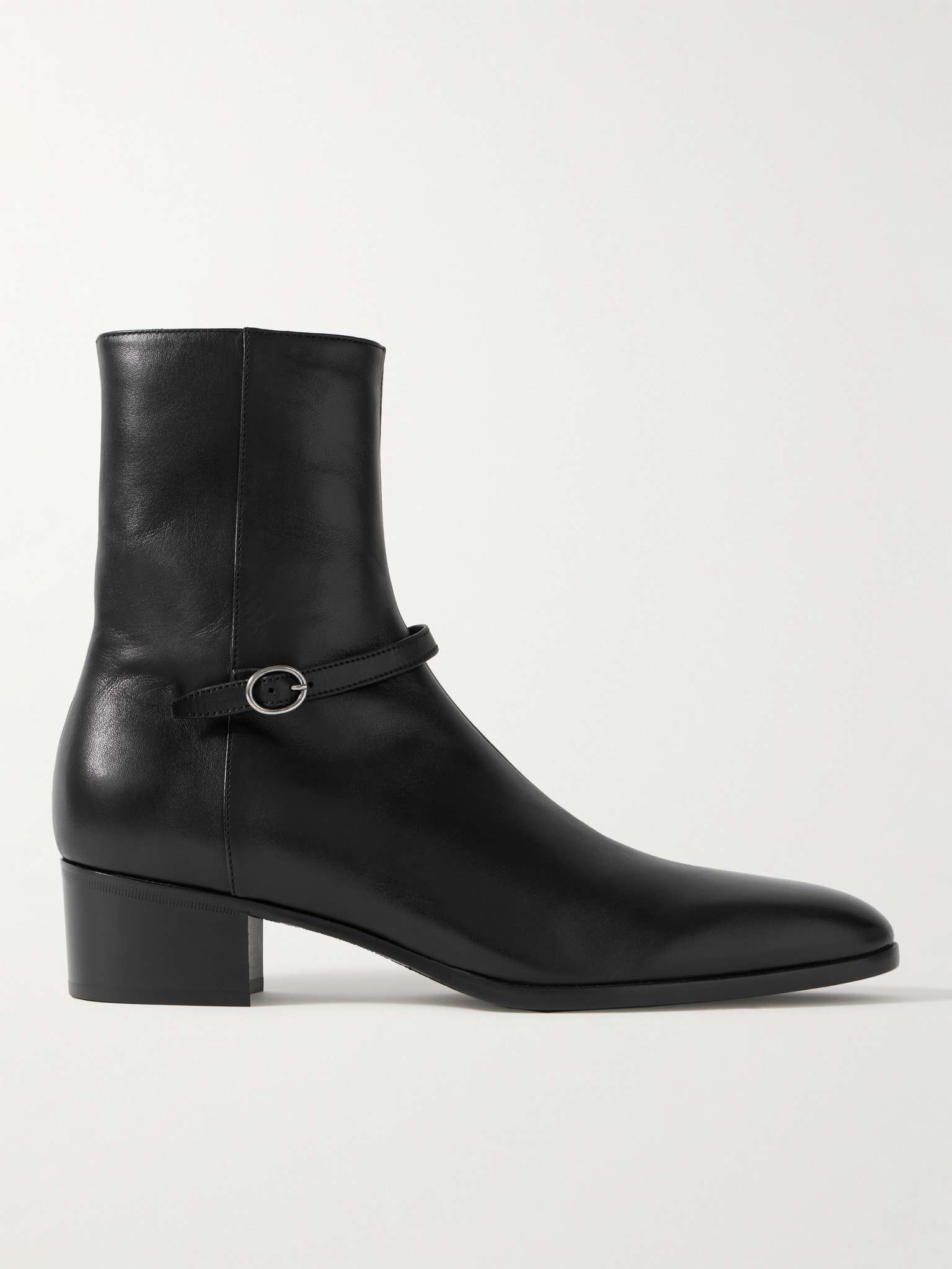 SAINT LAURENT Vlad Buckled Leather Boots for Men | MR PORTER