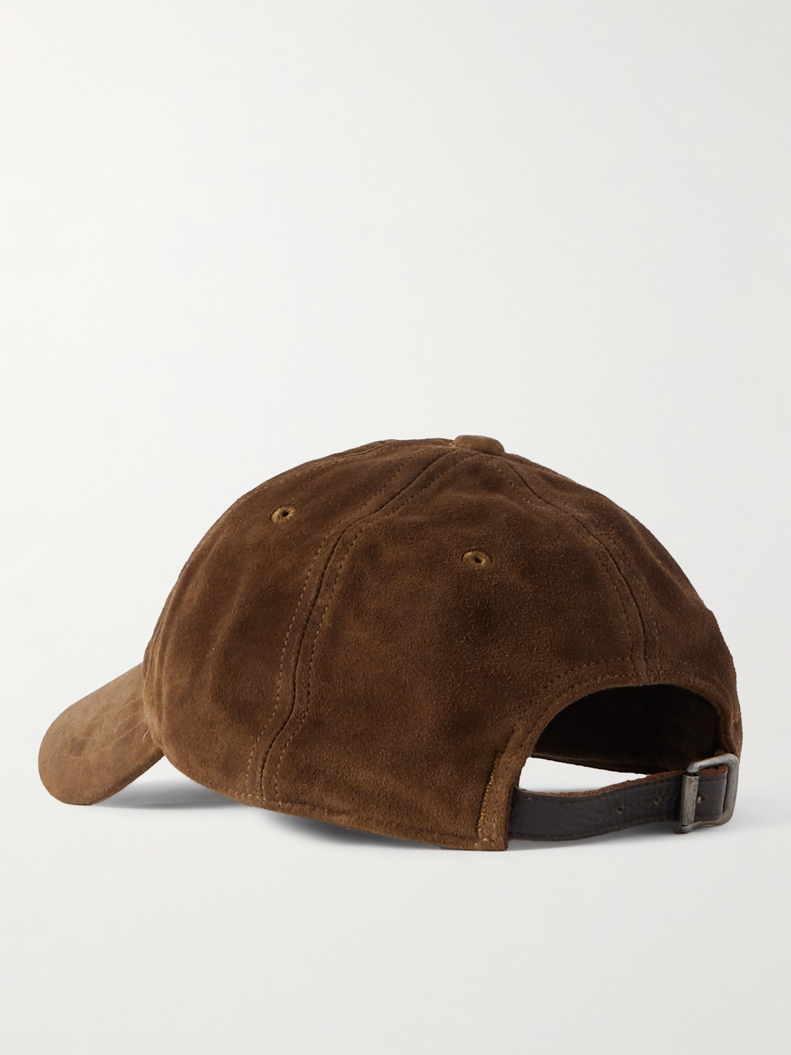 Shop Polo Ralph Lauren Logo-embroidered Washed-suede Baseball Cap In Brown