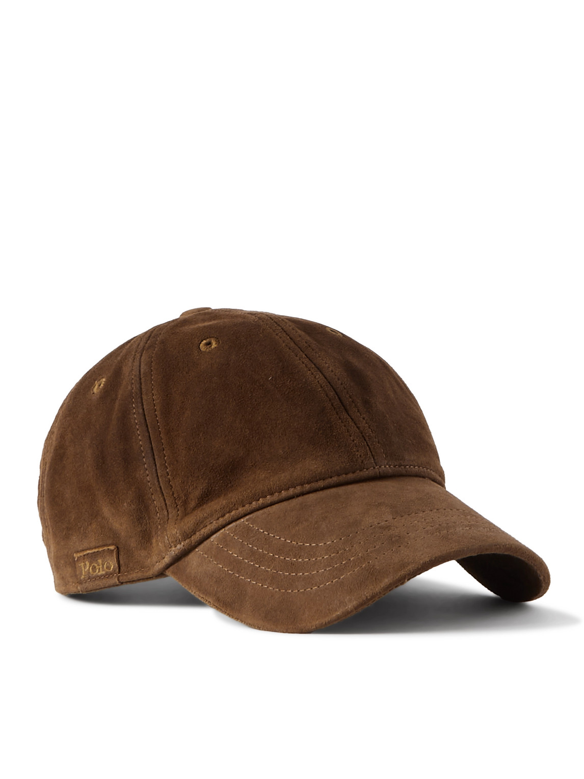 Polo Ralph Lauren Logo-embroidered Washed-suede Baseball Cap In Brown