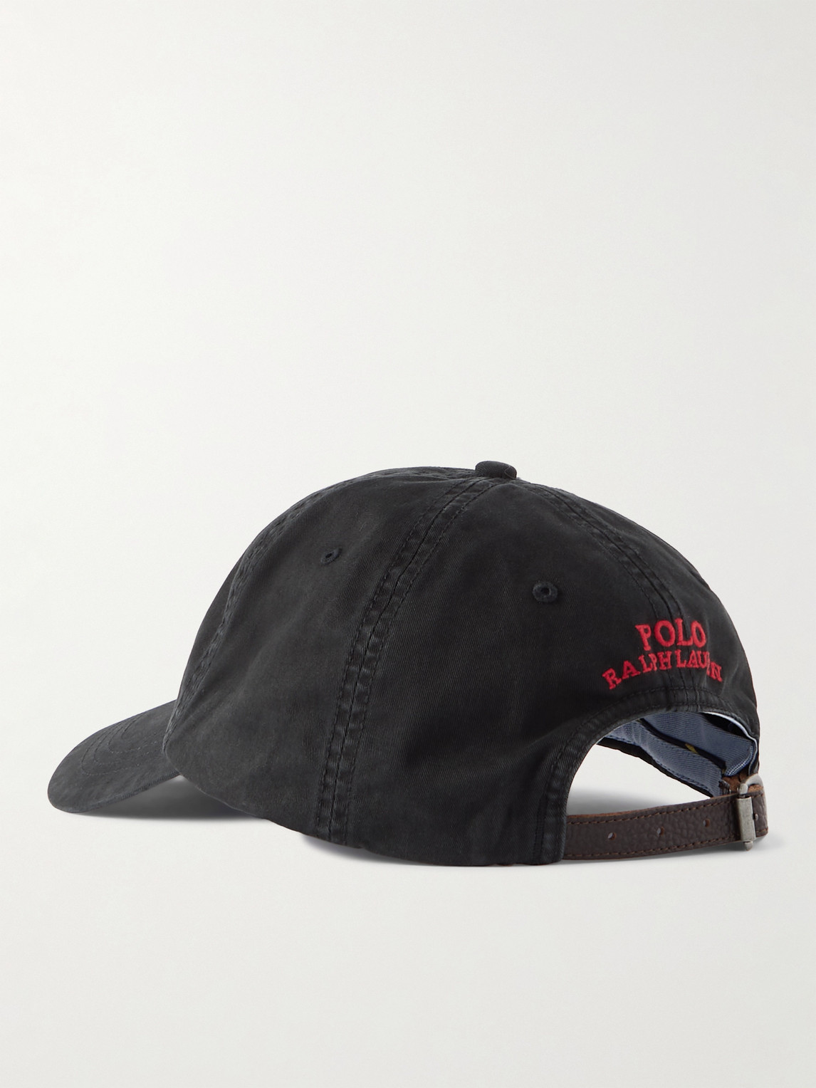 Shop Polo Ralph Lauren Logo-embroidered Cotton-twill Baseball Cap In Black
