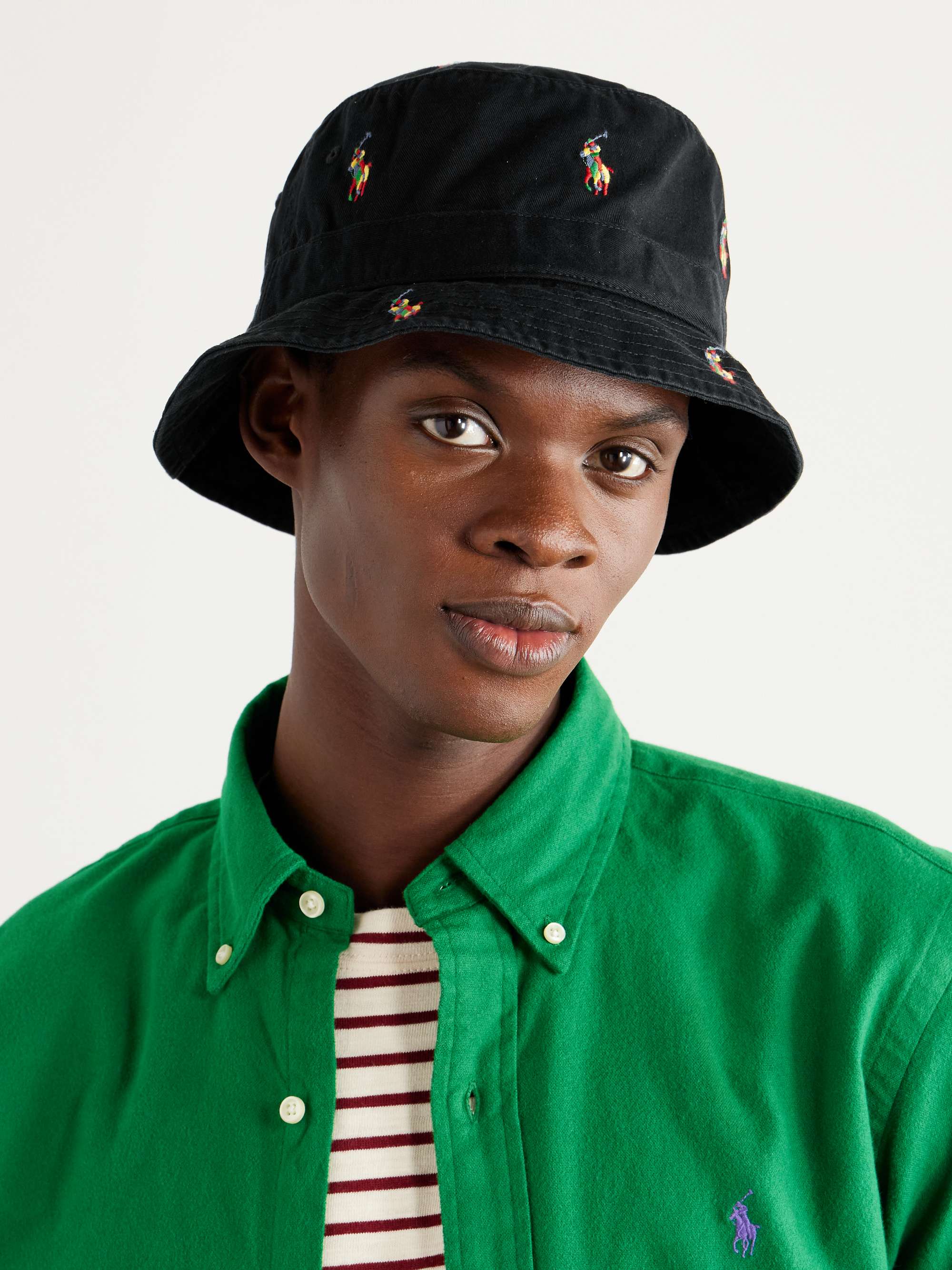POLO RALPH LAUREN Loft Logo-Embroidered Cotton-Twill Bucket Hat for Men ...