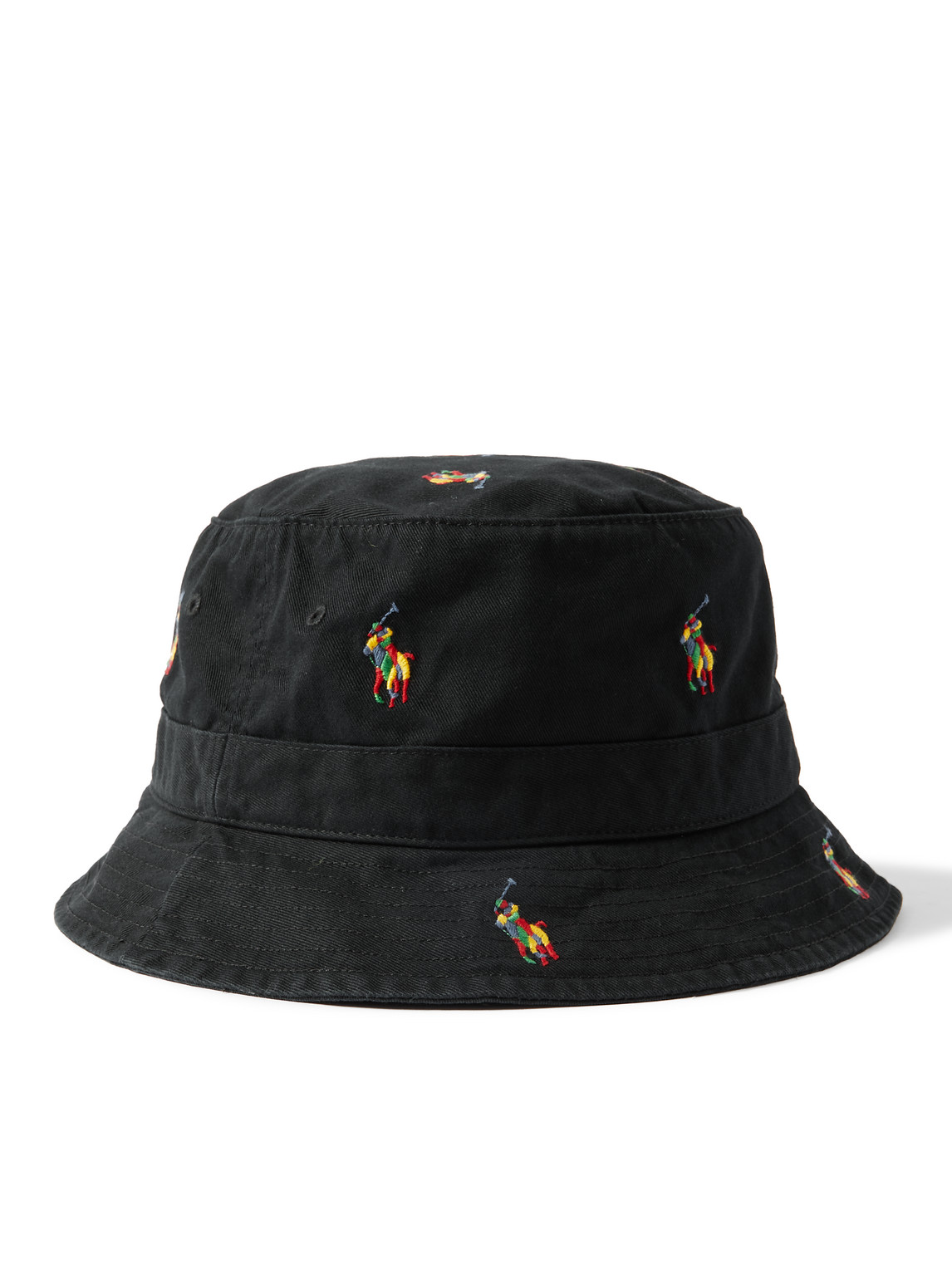 Polo Ralph Lauren Loft Logo-embroidered Cotton-twill Bucket Hat In Black