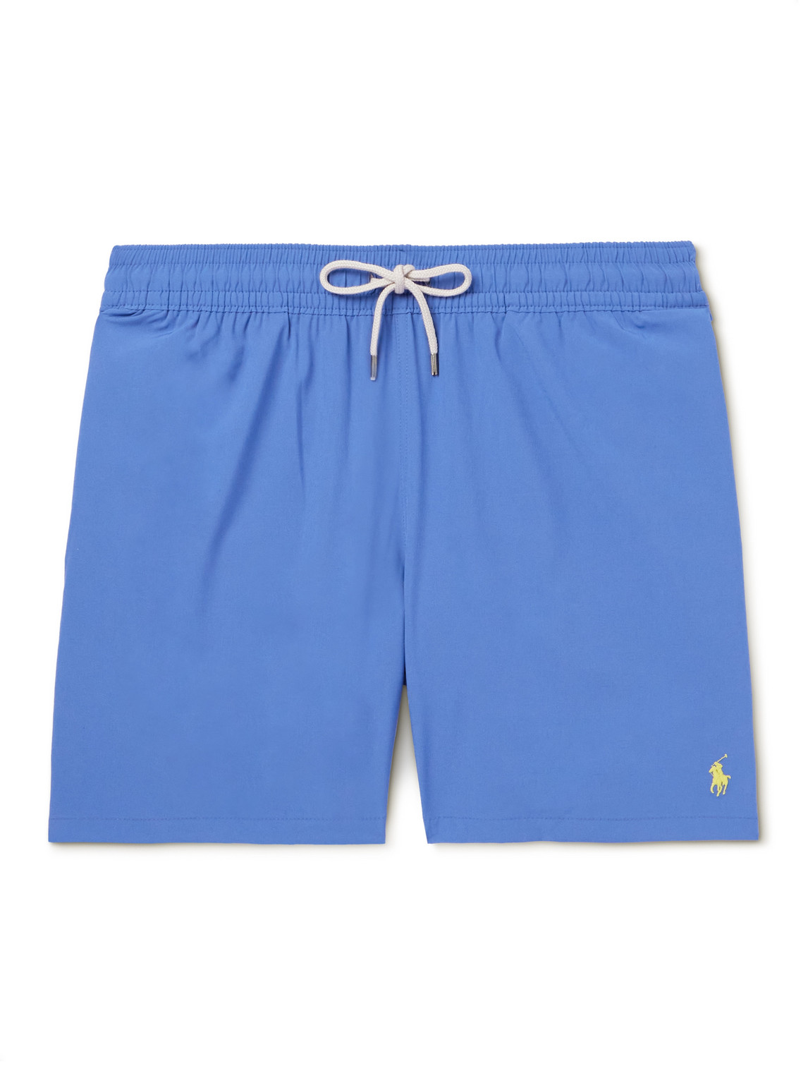 Polo Ralph Lauren Traveler Straight-leg Mid-length Recycled Swim Shorts In Blue