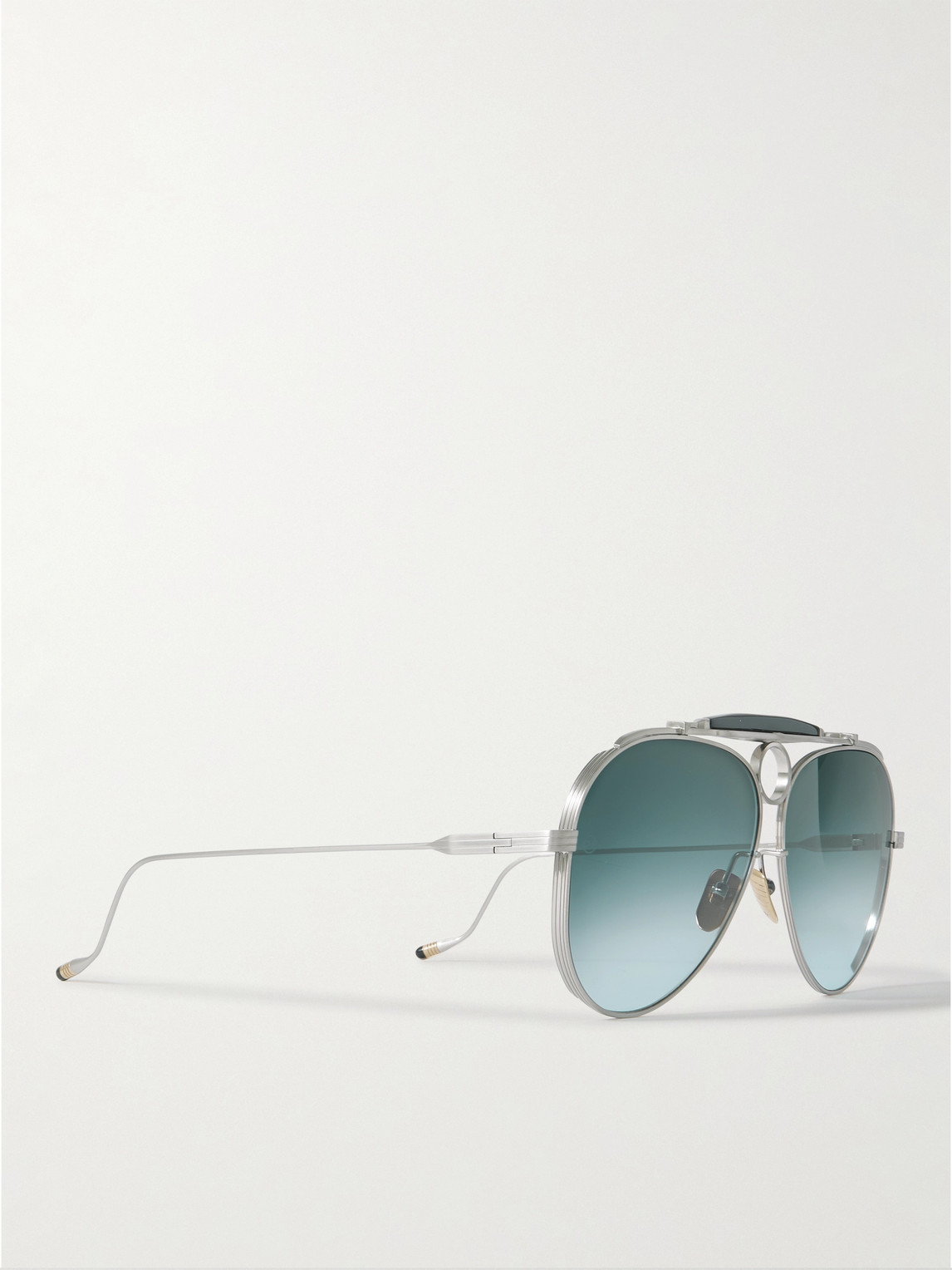 Shop Jacques Marie Mage Diamond Cross Ranch Aviator-style Silver-tone Sunglasses