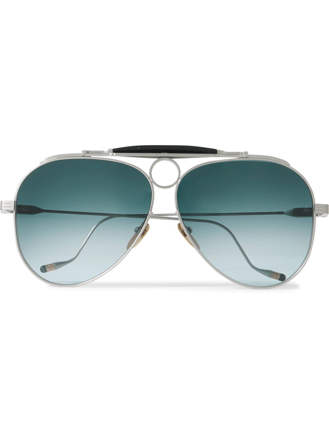 Jacques Marie Mage Diamond Cross Ranch Aviator-style Silver-tone Sunglasses