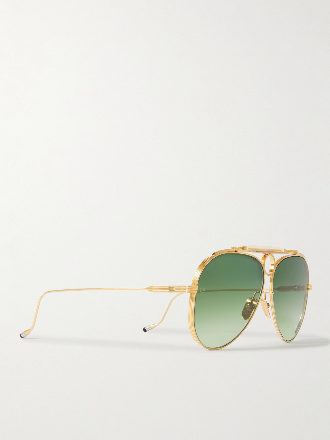 Shop Jacques Marie Mage Diamond Cross Ranch Aviator-style Gold-tone Sunglasses