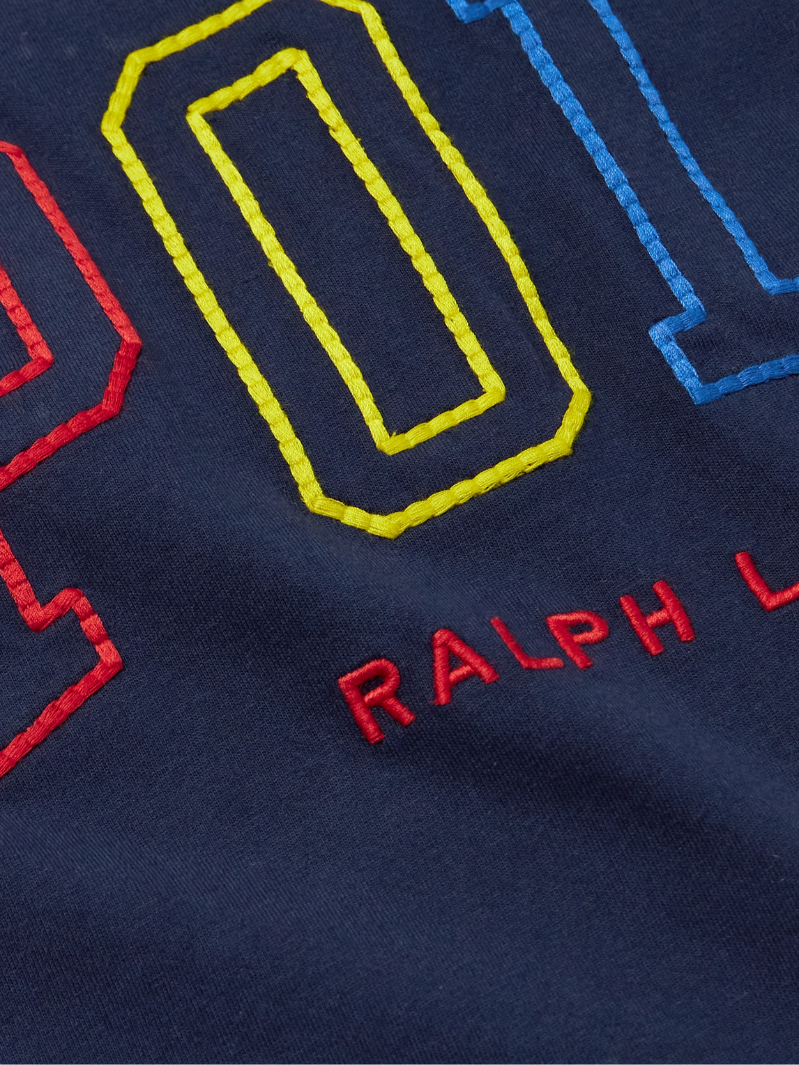 Shop Polo Ralph Lauren Logo-embroidered Cotton-jersey T-shirt In Blue