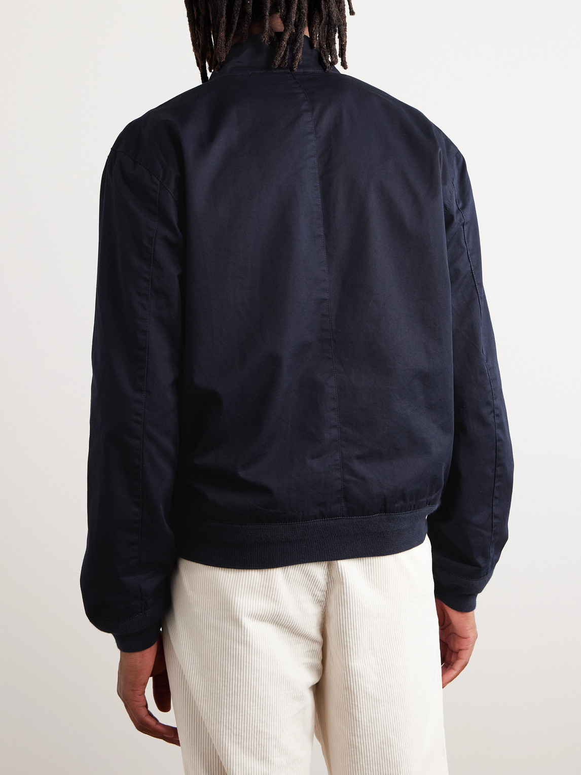Shop Polo Ralph Lauren Logo-embroidered Cotton-twill Bomber Jacket In Blue