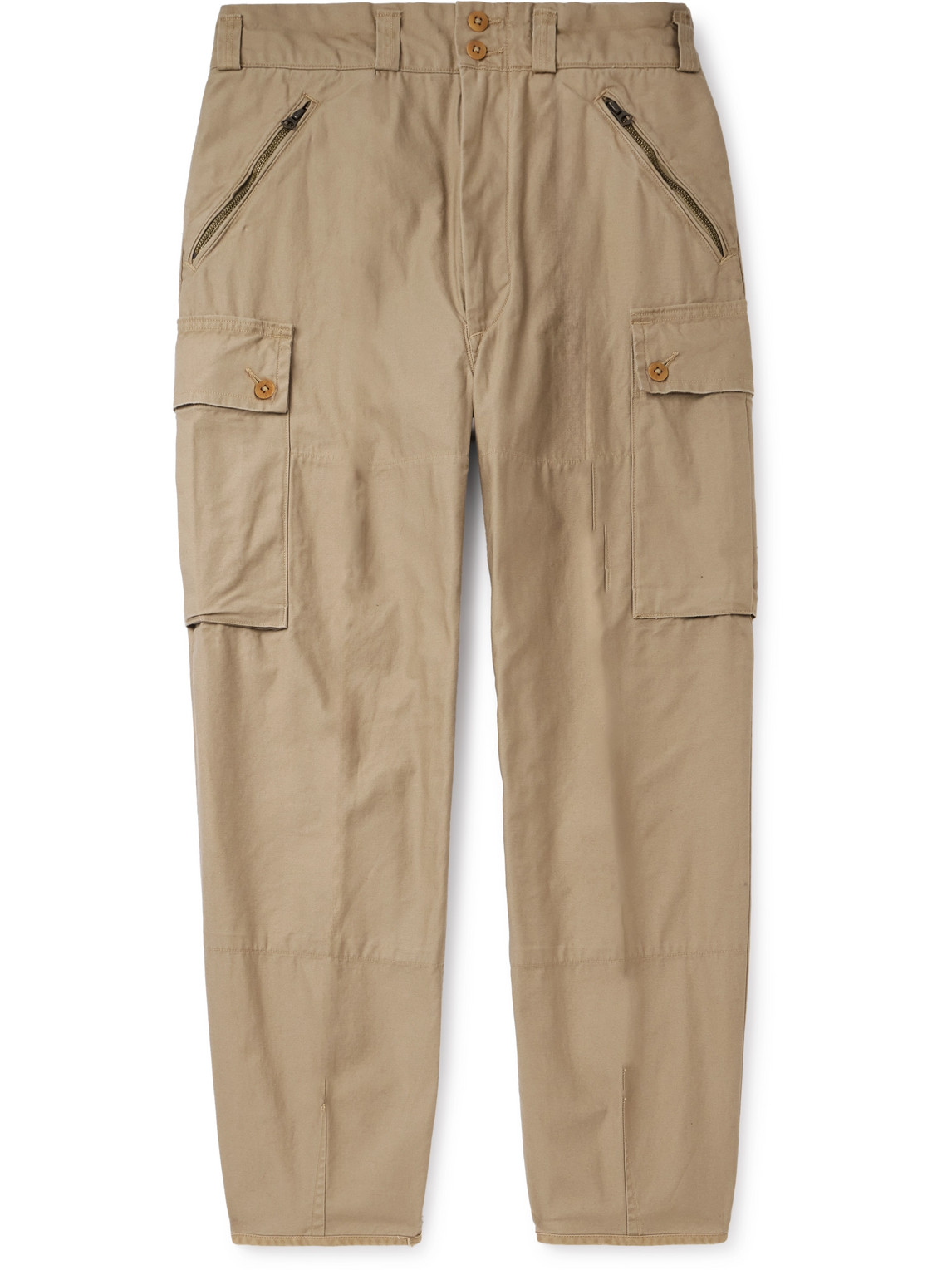 Polo Ralph Lauren Straight-leg Pleated Cotton-sateen Cargo Trousers In Brown